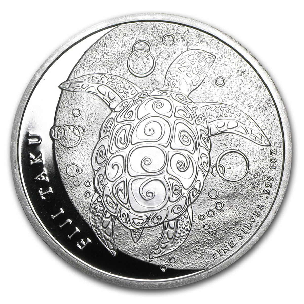 2011 Fiji $2 Taku Turtle 1oz .999 Fine Silver (No Tax) Toning/Scuffs