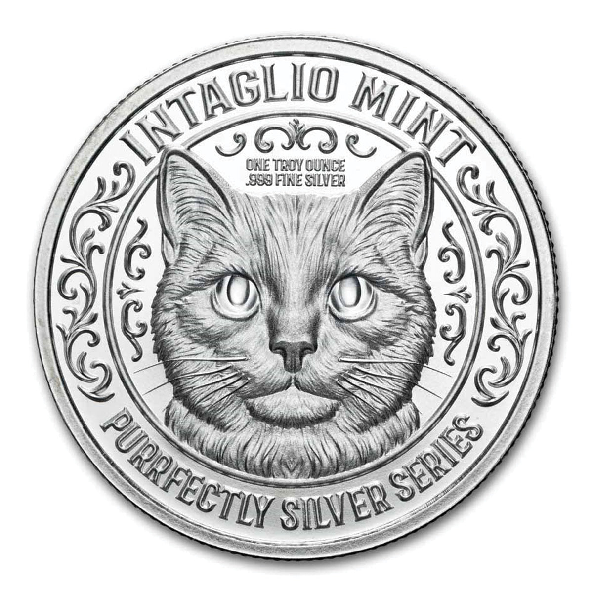 Purrfectly Silver Series: Two Sleeping Cats 1oz .999 Fine Silver (No Tax)