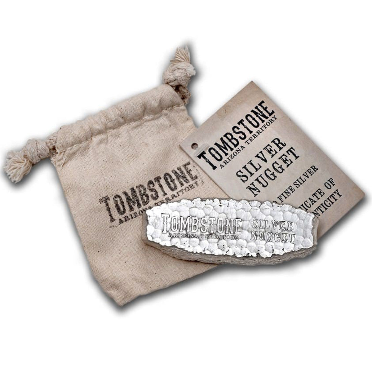 Scottsdale Mint 10oz Tombstone Nugget .999 Silver (No Tax) May have light toning