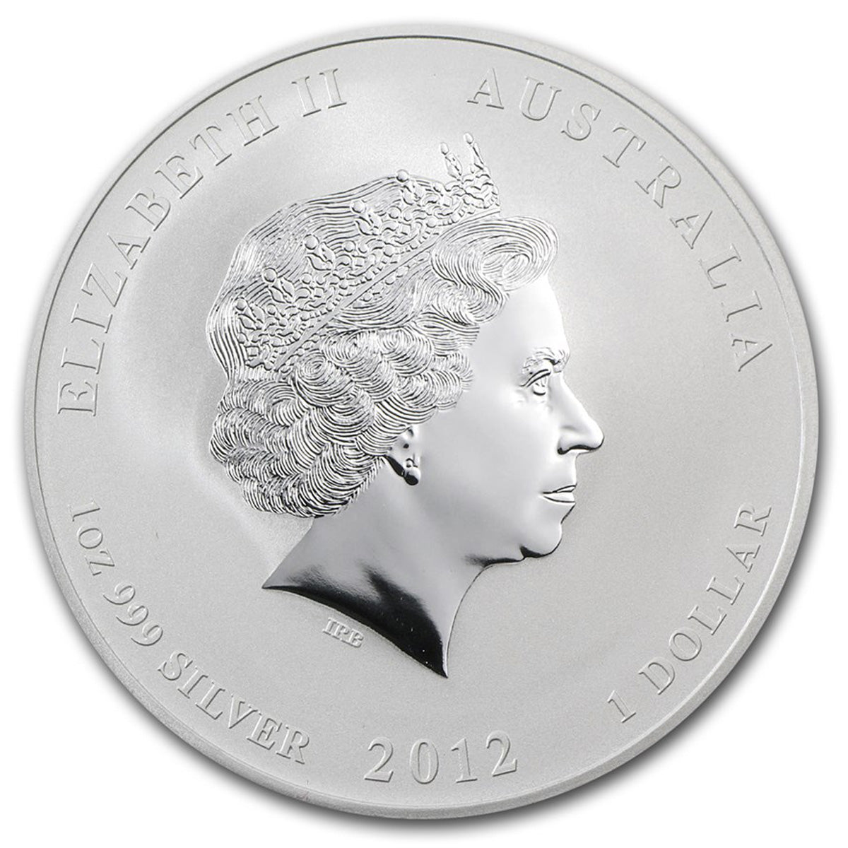 2012 Australia $1 Year of the Dragon w/ Lion Privy 1oz. Silver (No Tax)