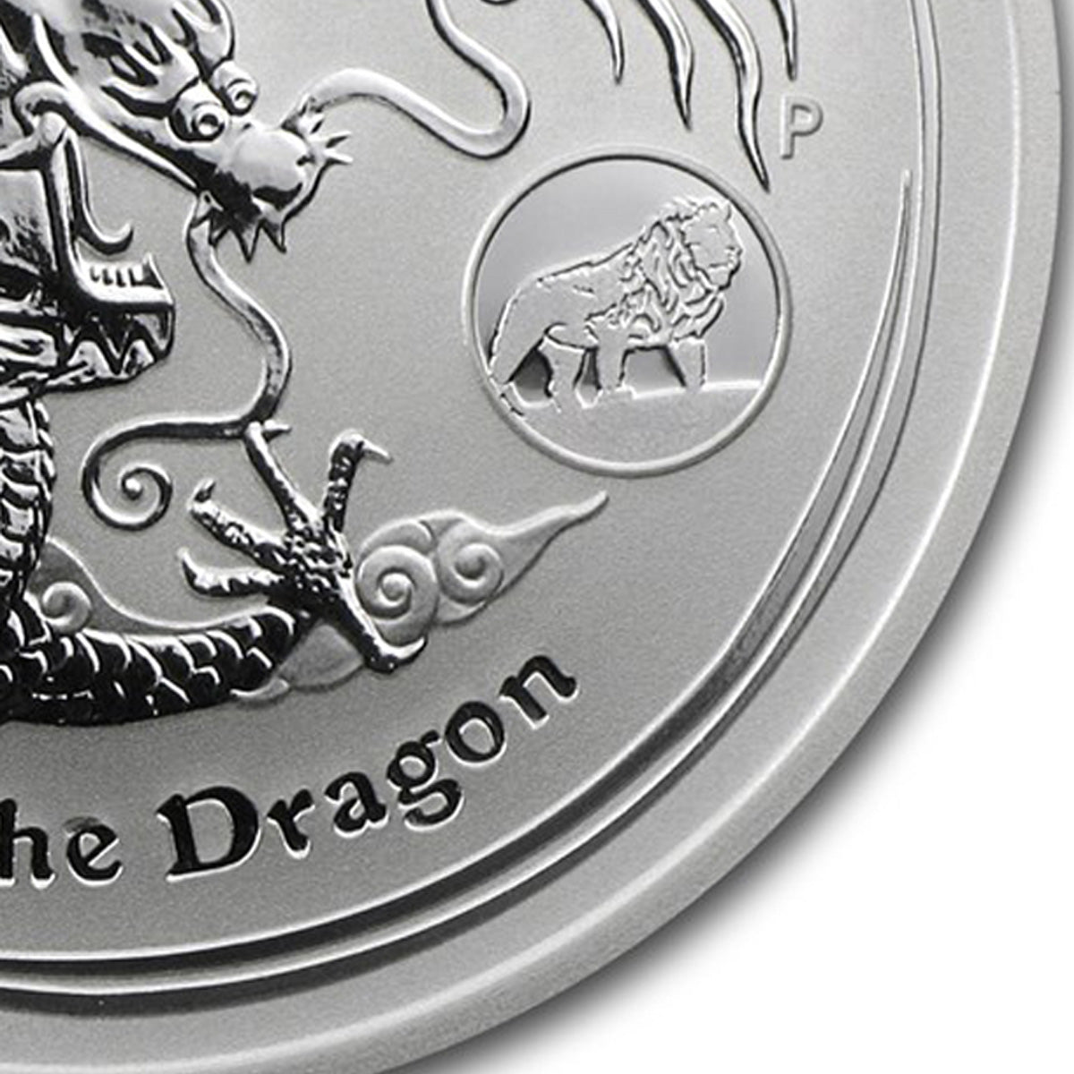 2012 Australia $1 Year of the Dragon w/ Lion Privy 1oz. Silver (No Tax)