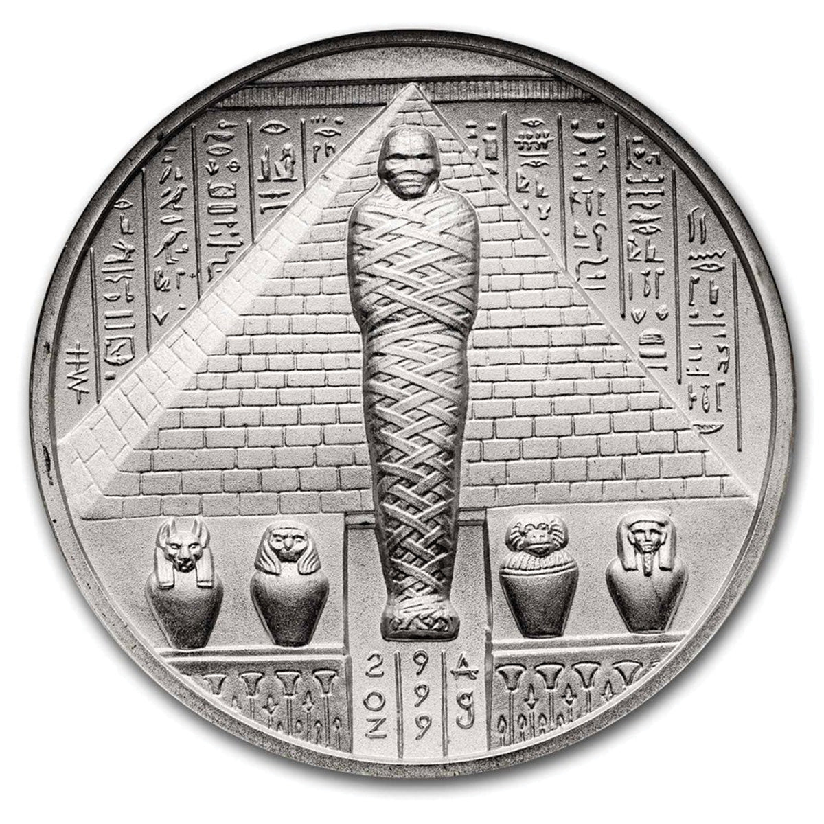 Egyptian God Series: Osiris 2oz. .999 Fine Silver Round (No Tax) Scuffs/Capsule Scr