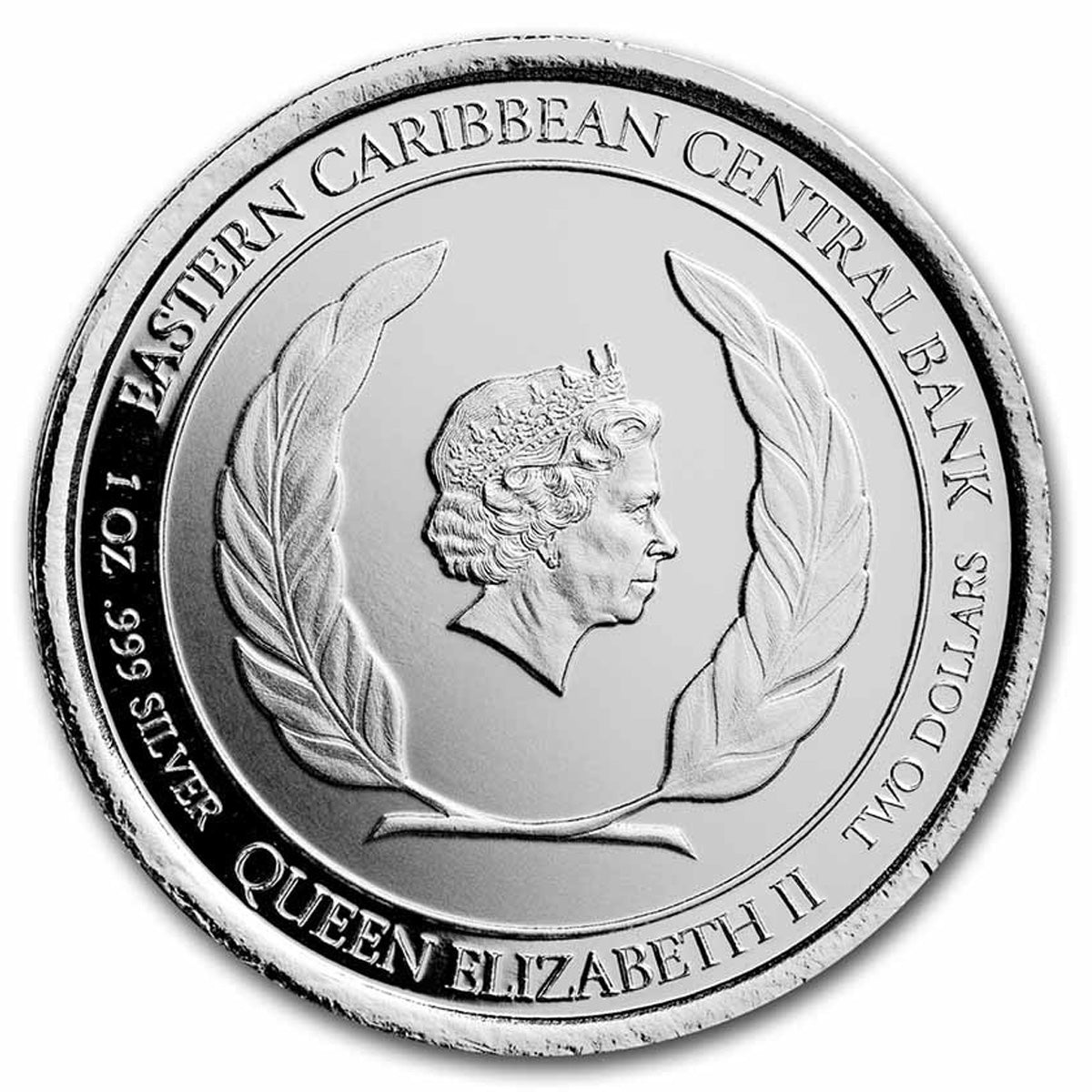 2020 EC8 $2 St. Lucia: Whiptail Lizard 1oz. .999 Silver (No Tax) Capsule Scr.