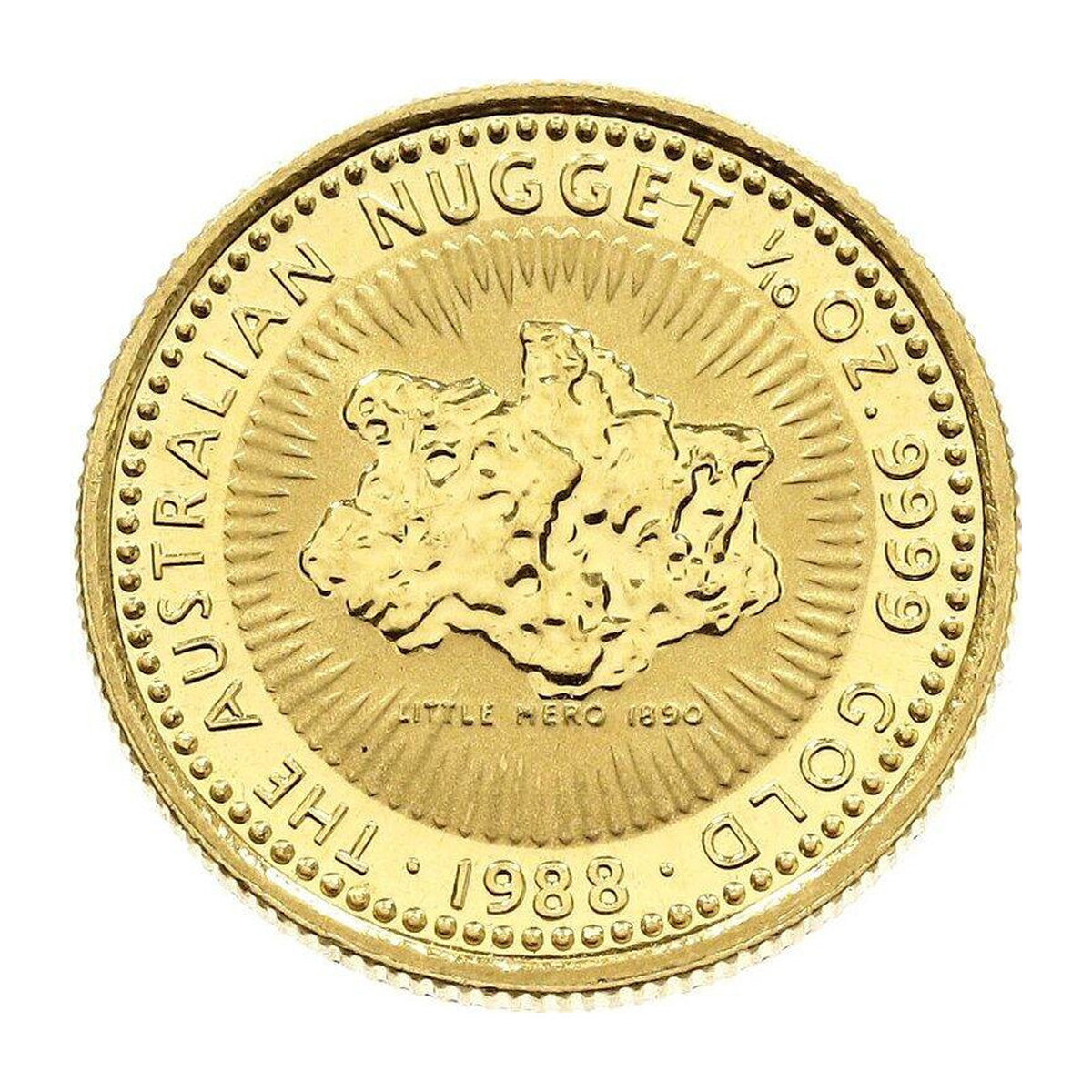 1988 Australia $15 Nugget (Little Hero) 1/10oz .9999 Fine Gold (No Tax)