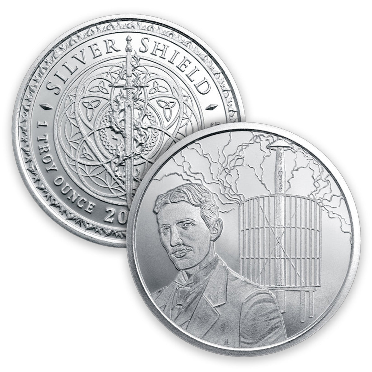 2025 Silver Shield Tesla Coil 1oz .999 Fine Silver Round (No Tax)