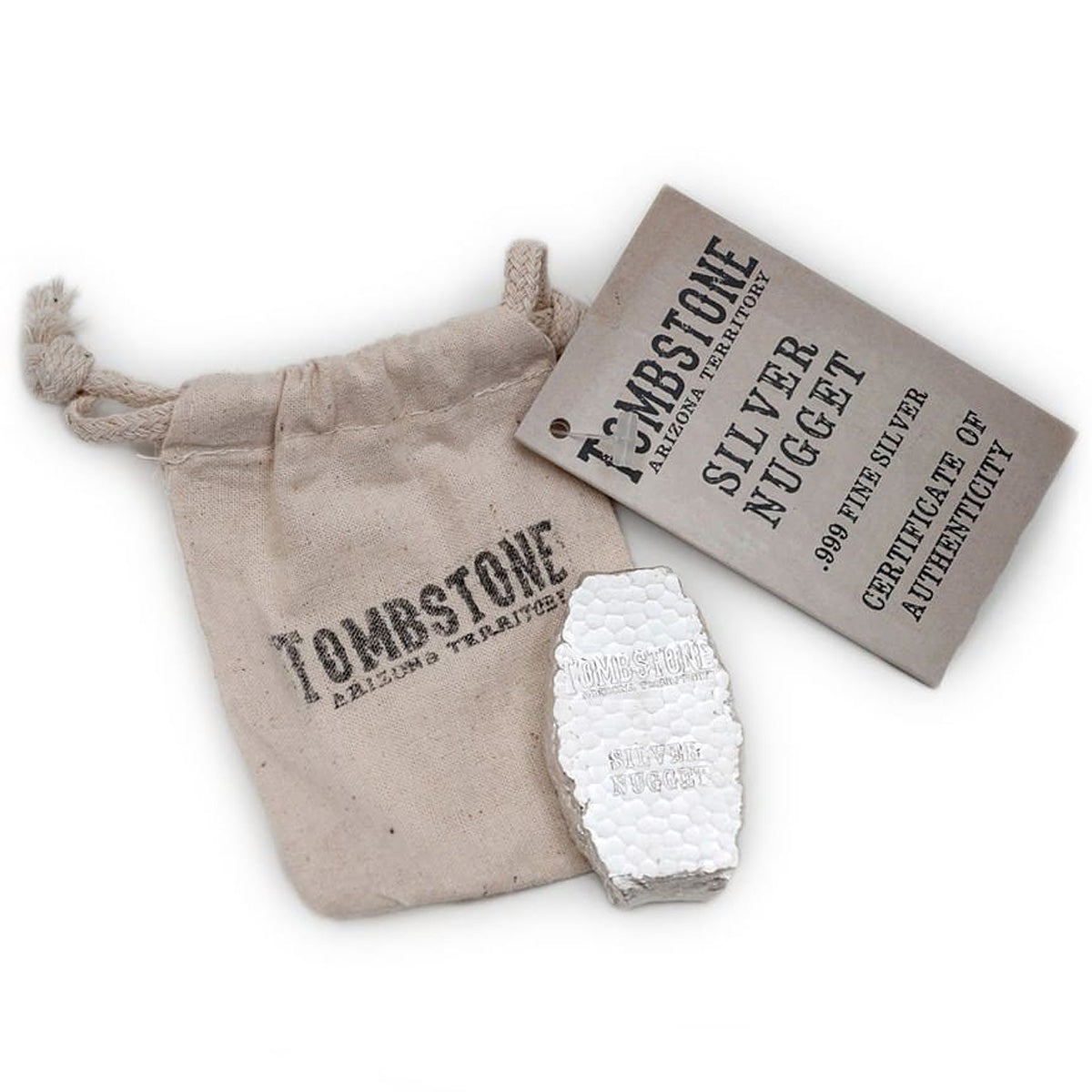 Scottsdale Mint 5oz Tombstone Nugget .999 Silver (No Tax) May be lightly toned