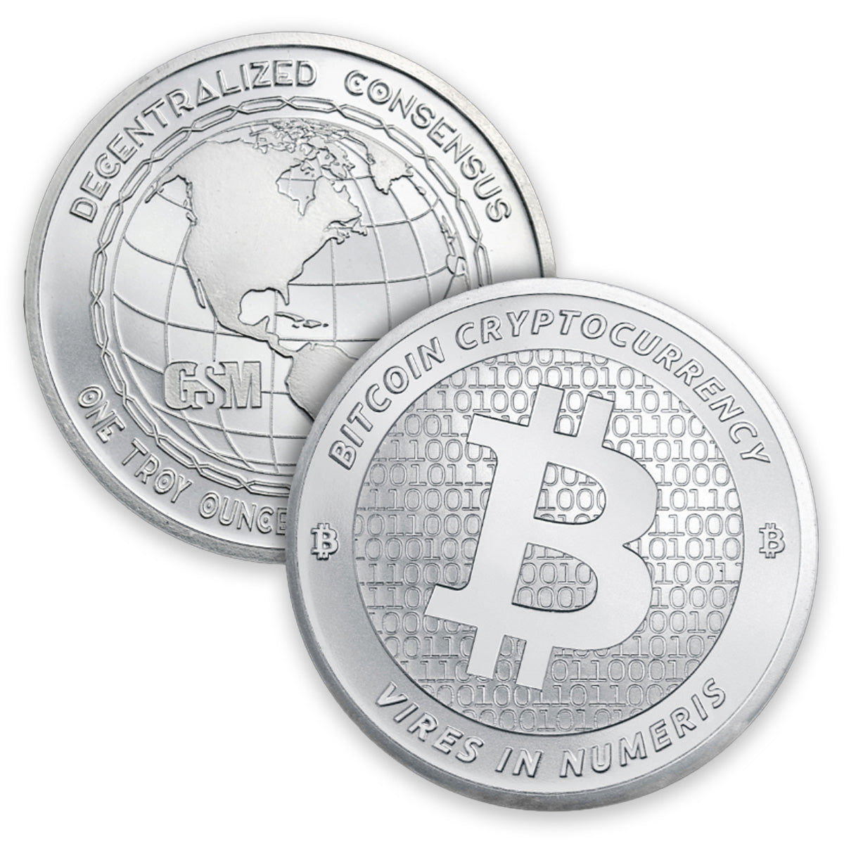 Bitcoin GSM 1oz .999 Fine Silver Round (No Tax)
