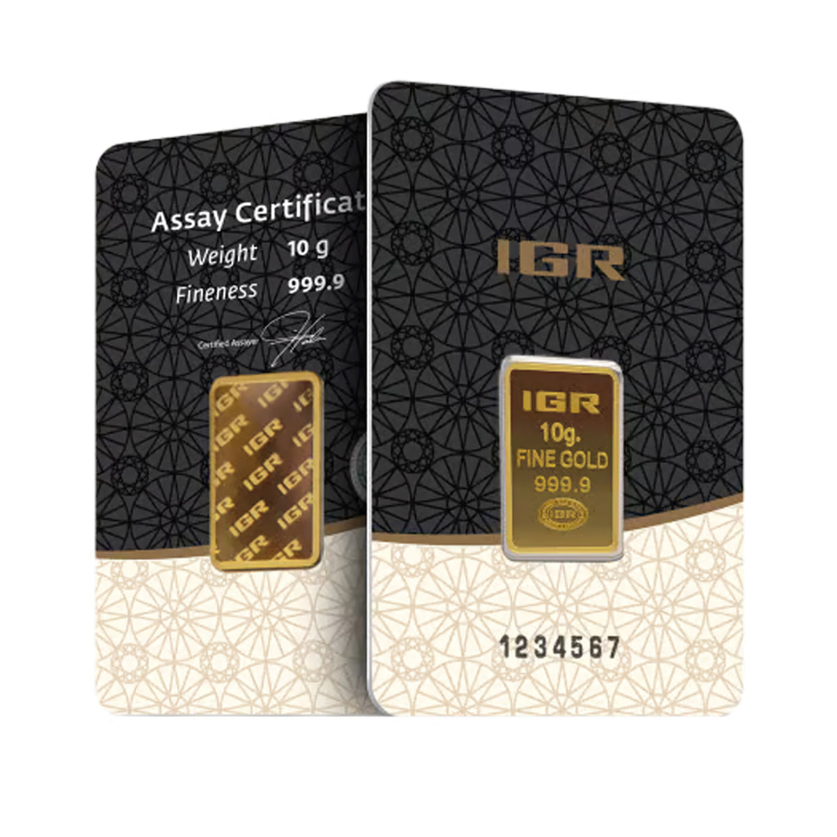 IGR 10g .9999 Gold Bar in Assay Card (No Tax) Holder Lightly Scr