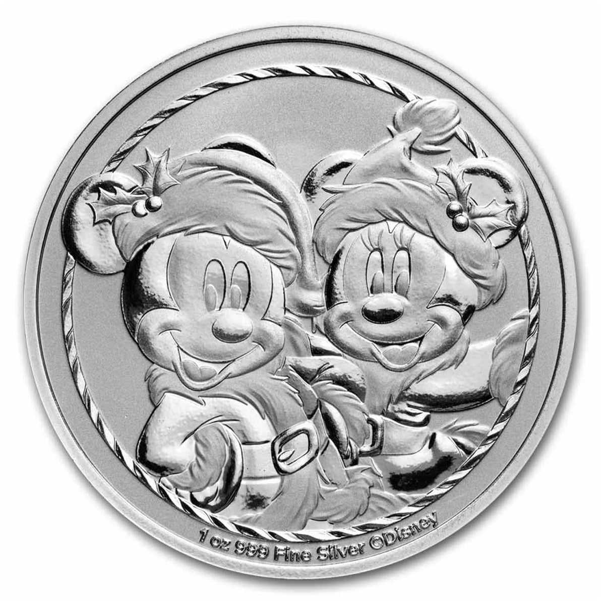 2024 Niue $2 Disney Mickey Mouse & Minnie Christmas 1oz