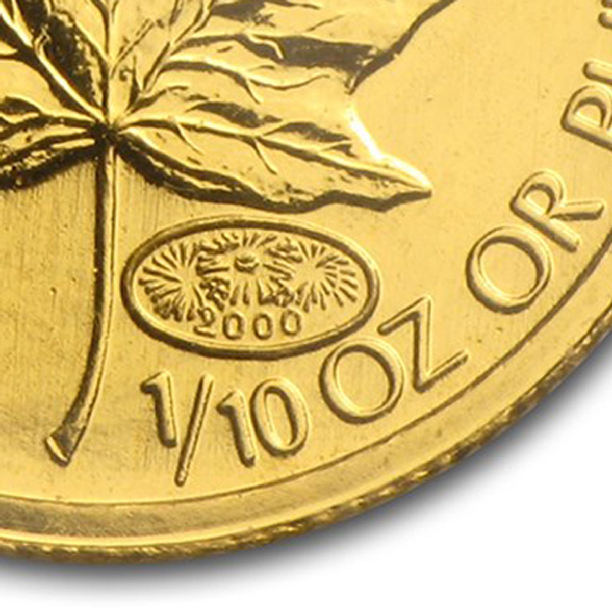2000 Canada $5 Fireworks Privy 1/10oz. Gold Maple Leaf (No Tax) Oversized Capsule