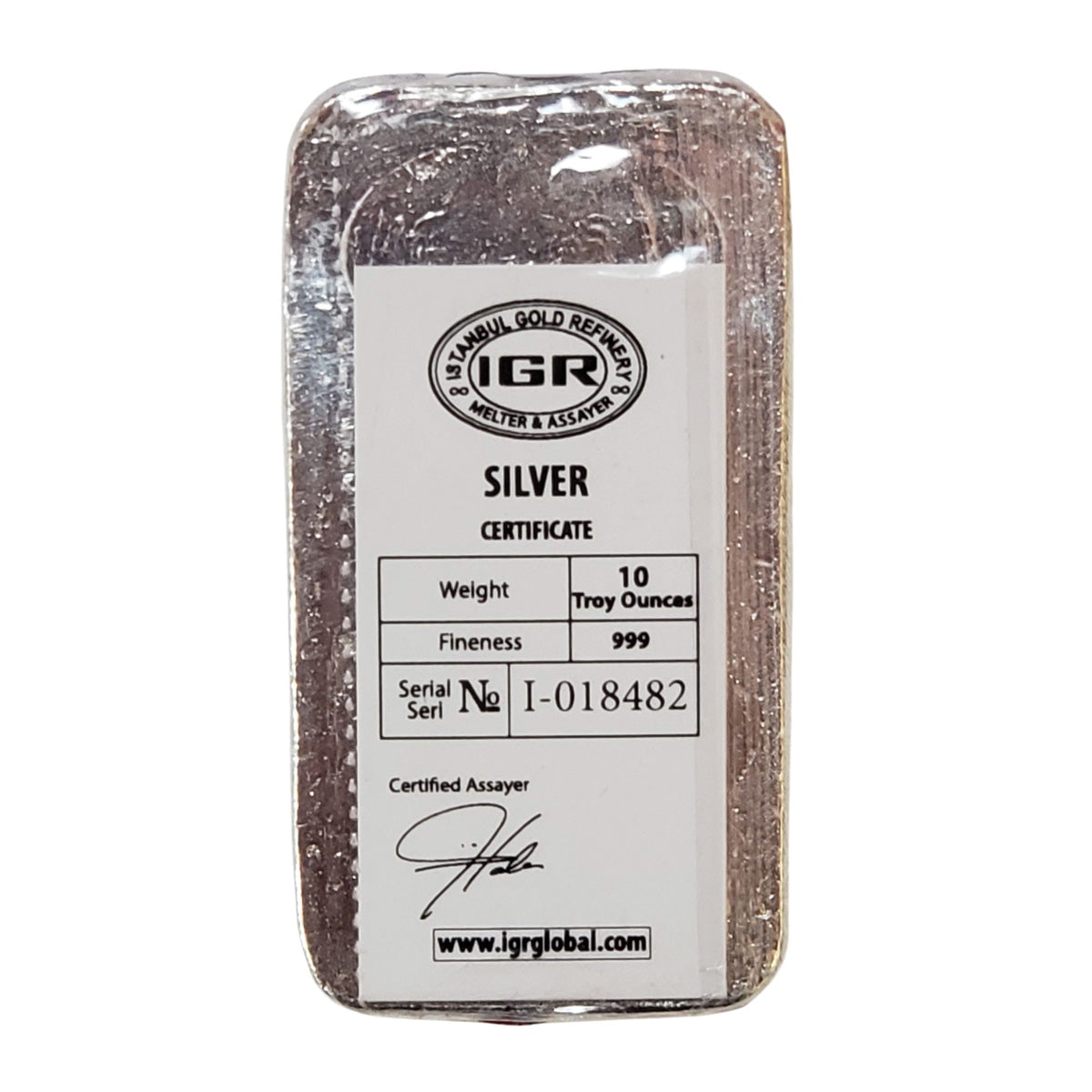 Istanbul Gold Refinery 10oz. Fine Silver Bar (No Tax) Toning/Scr