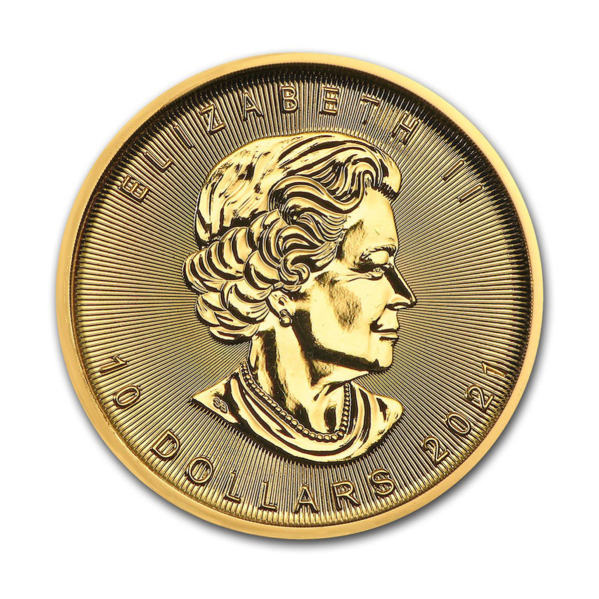 2021 Canada $10 1/4oz .9999 Gold Maple Leaf (TAX Exempt) Capsule Scratched
