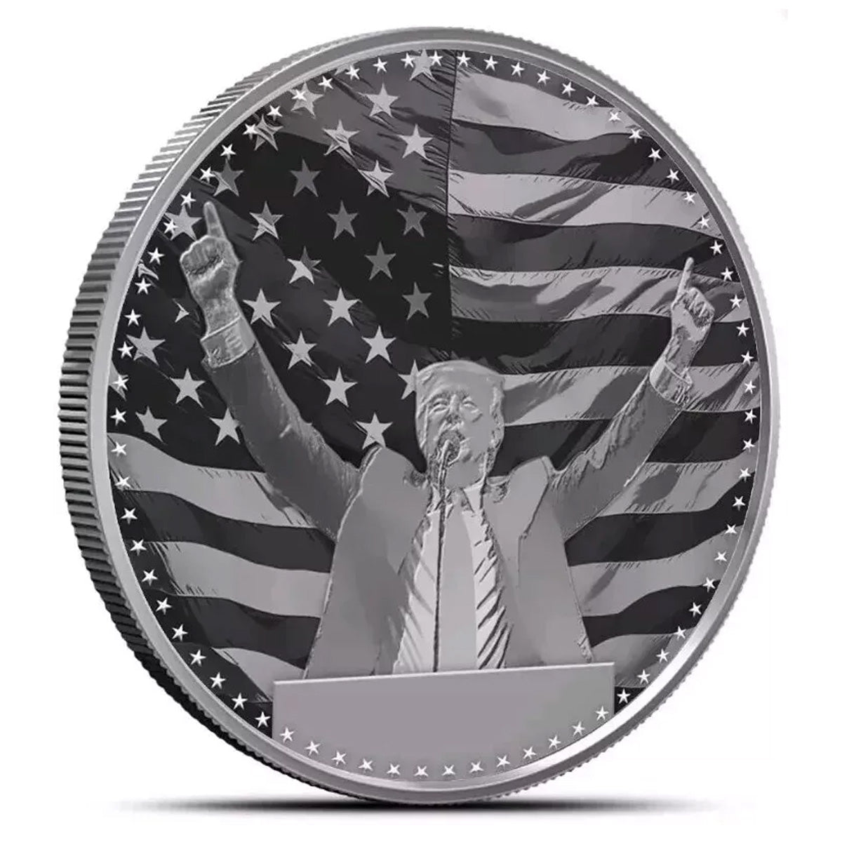 2024 Donald Trump: The 47th US President 1oz Silver Round (No Tax) May have Indent