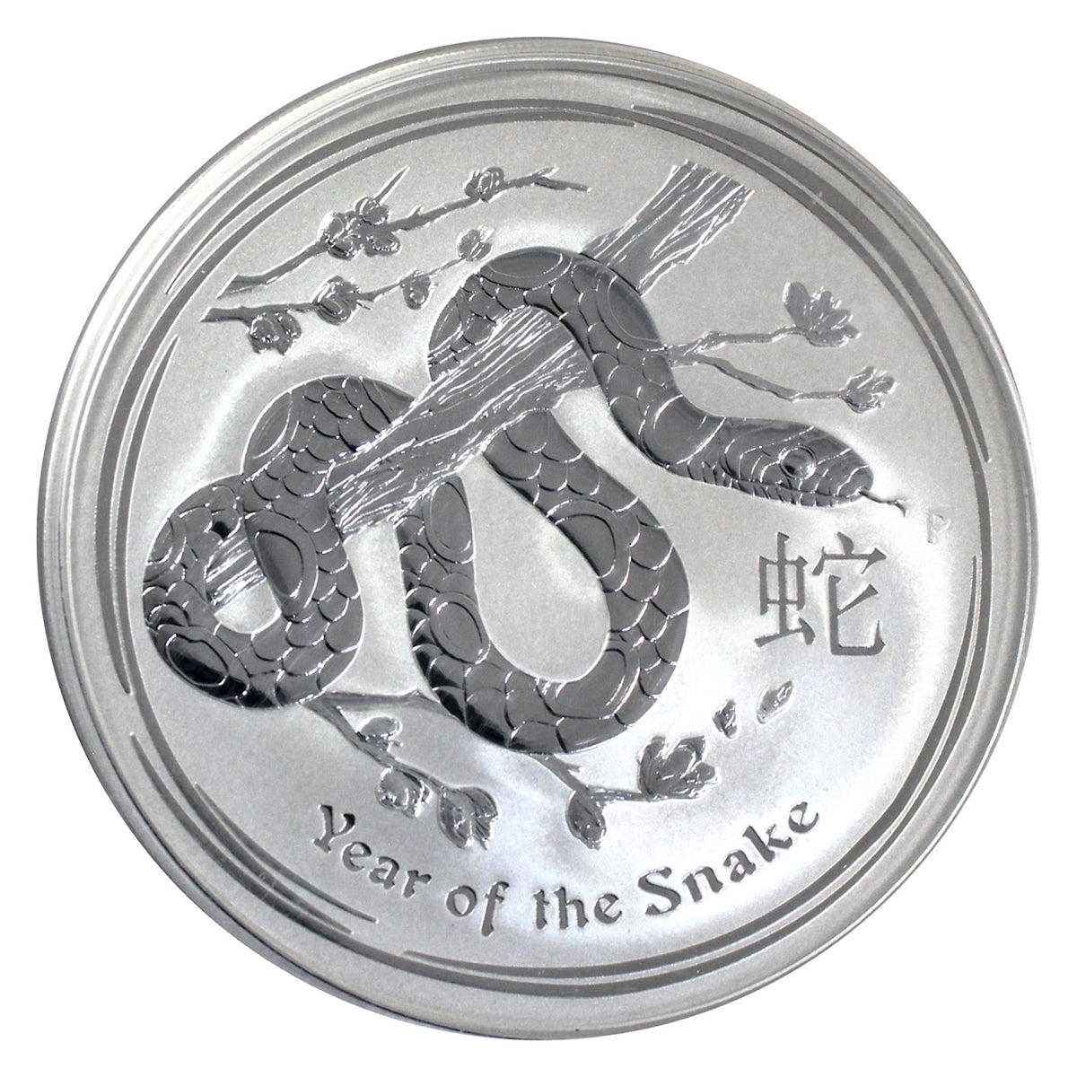 2013 Australia $10 Year of the Snake 10oz Silver (No Tax) Capsule Scr/Edge toning