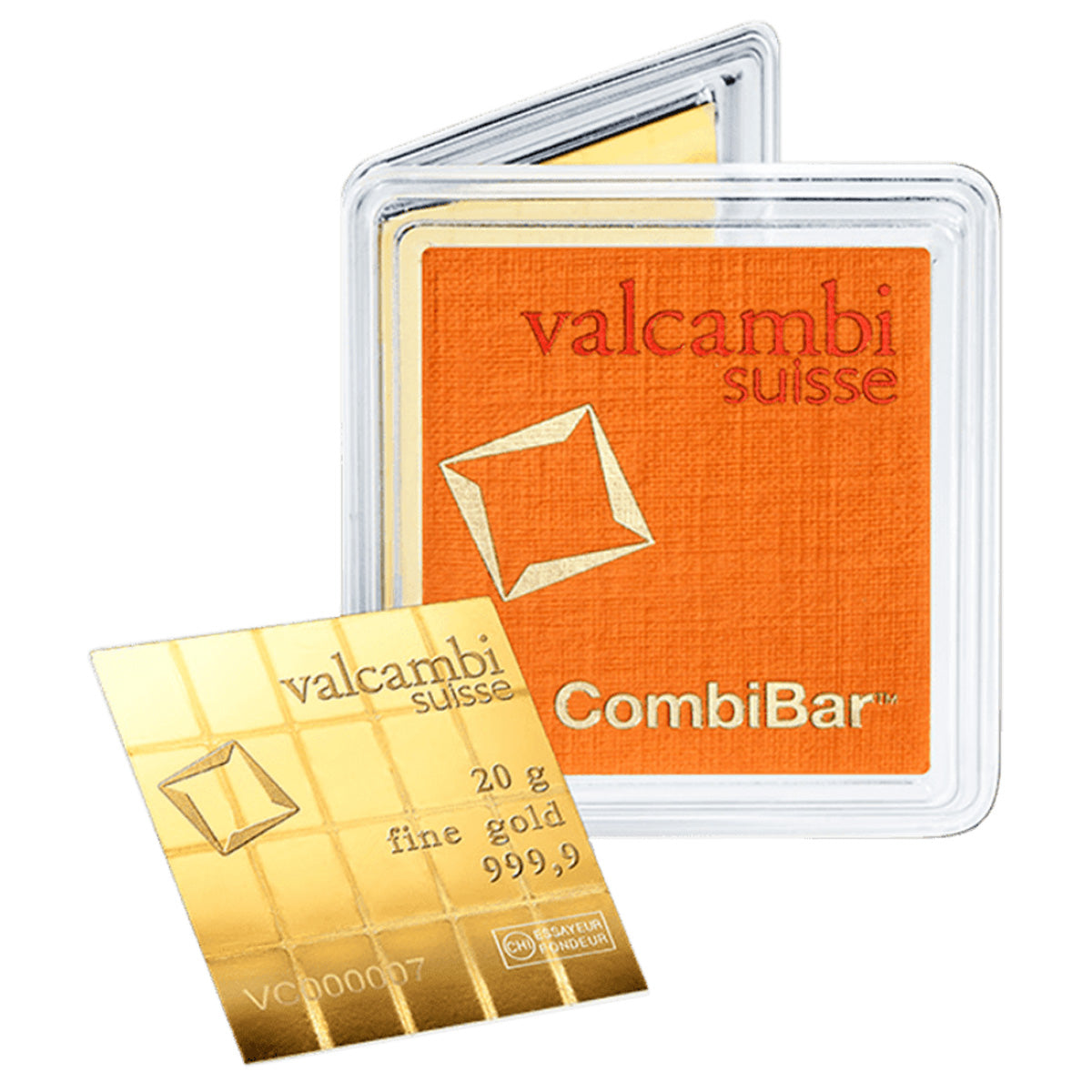 20 gram (20 x 1g) Valcambi Gold CombiBar (No Tax) - Scrat. Package