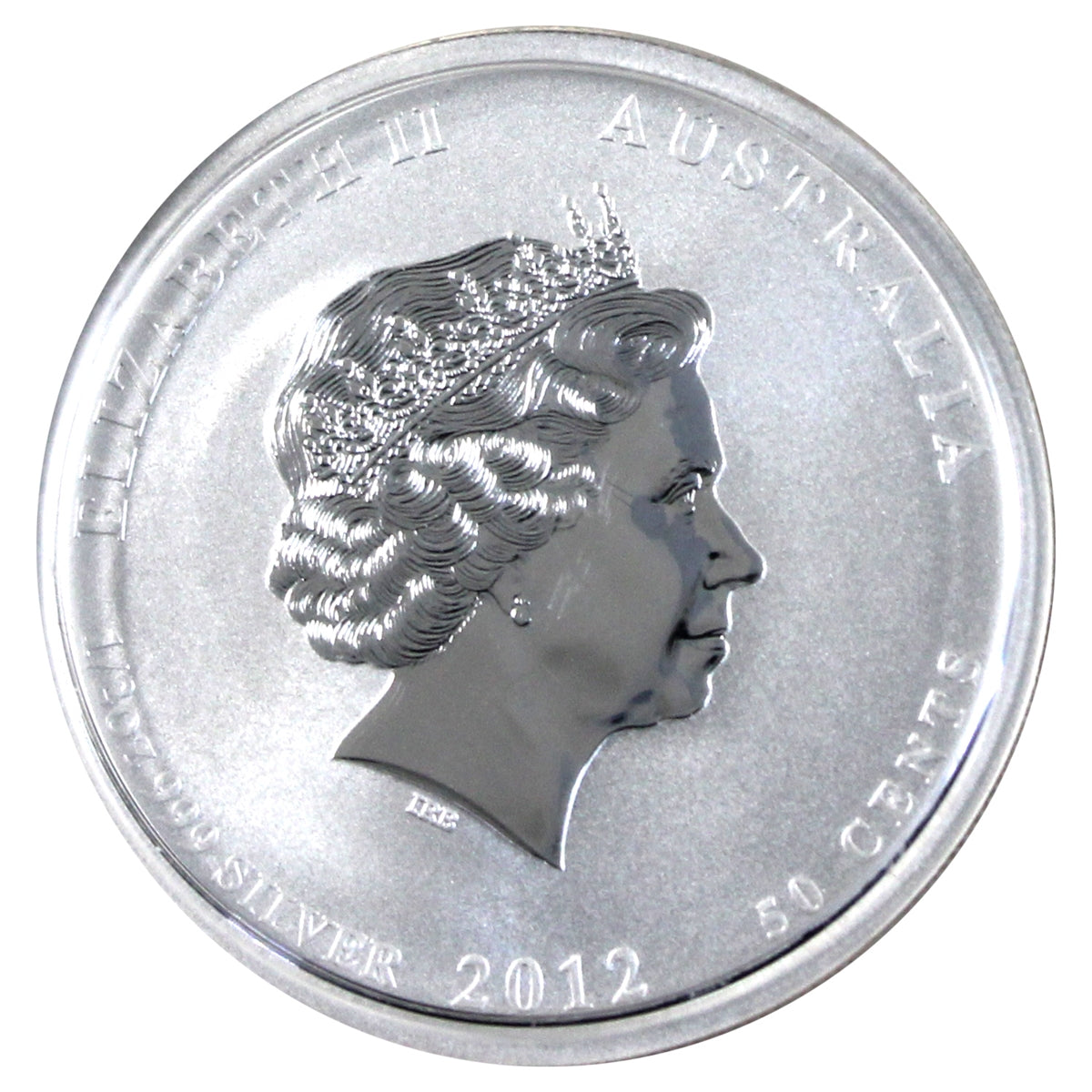 2012 Australia 50-Cents Year of the Dragon 1/2oz .999 Silver (No Tax) Scratches on Capsule
