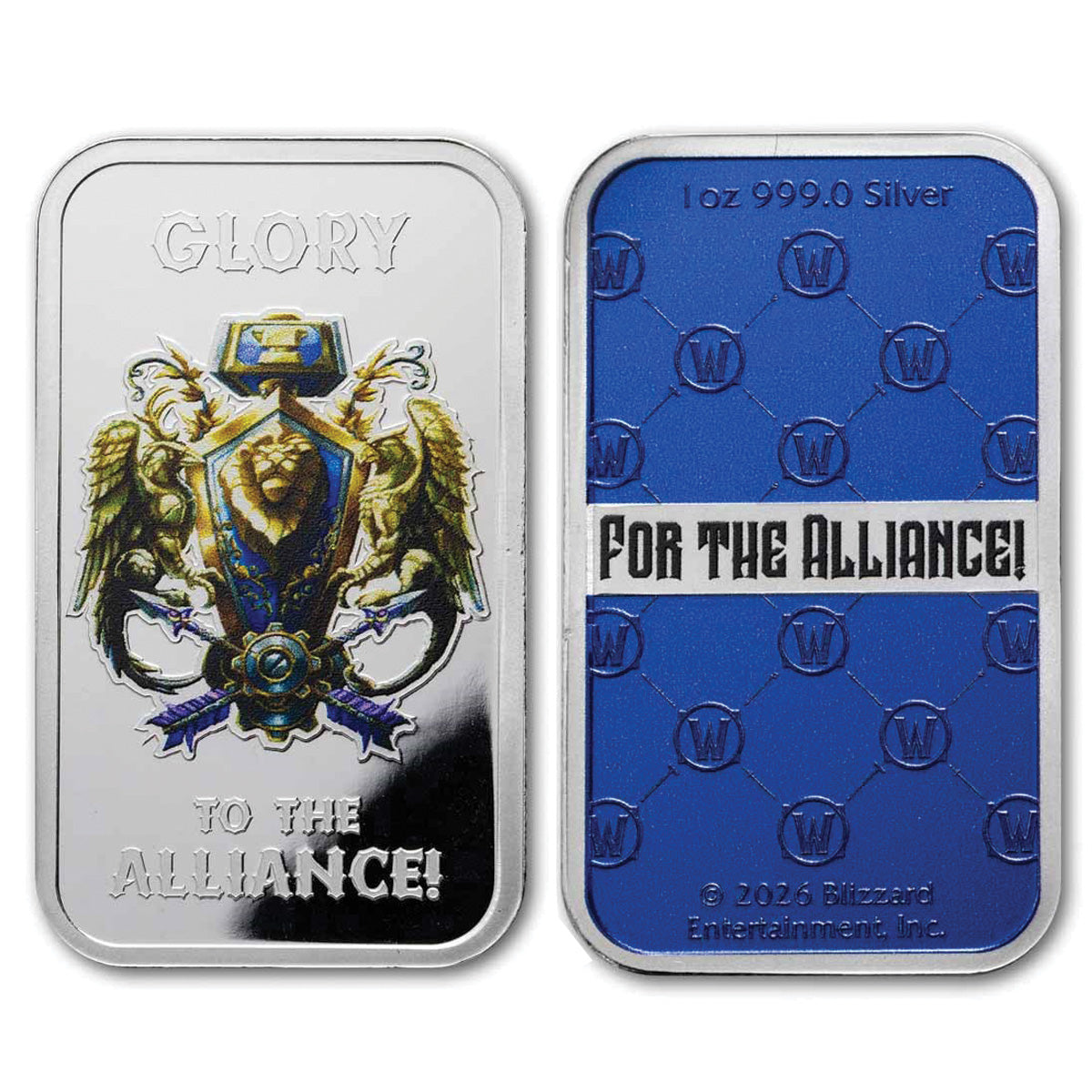 World of Warcraft: Alliance 1oz .999 Silver Bar in Special Card (No Tax)