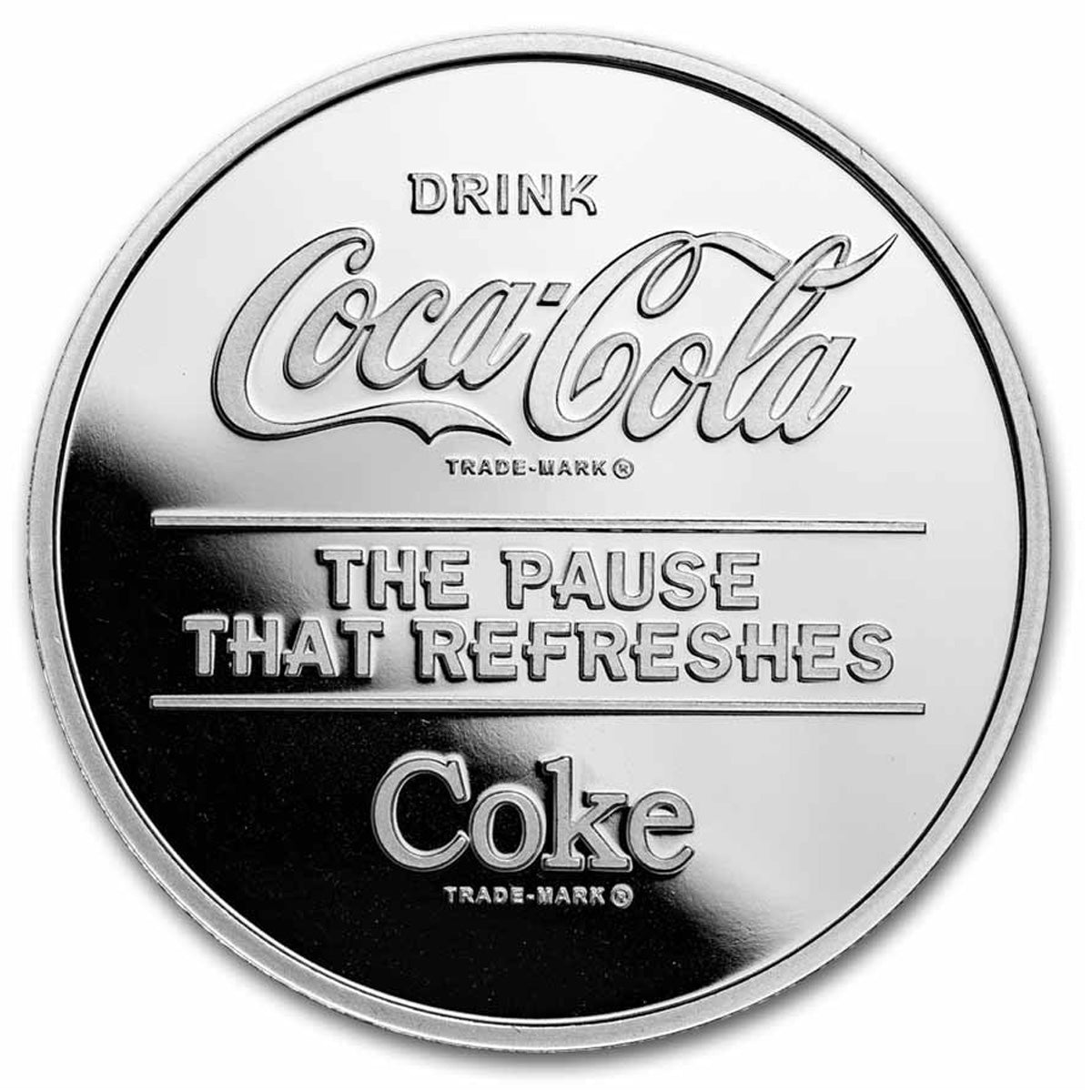 Coca-Cola® 5 cent Bottle 1oz .999 Fine Silver Round (No Tax) Hairline Scratches