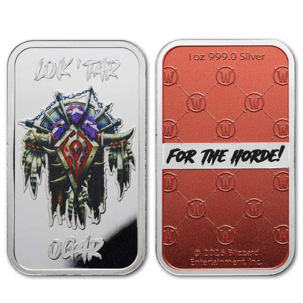 World of Warcraft: Horde 1oz .999 Silver Bar in Special Card (No Tax)