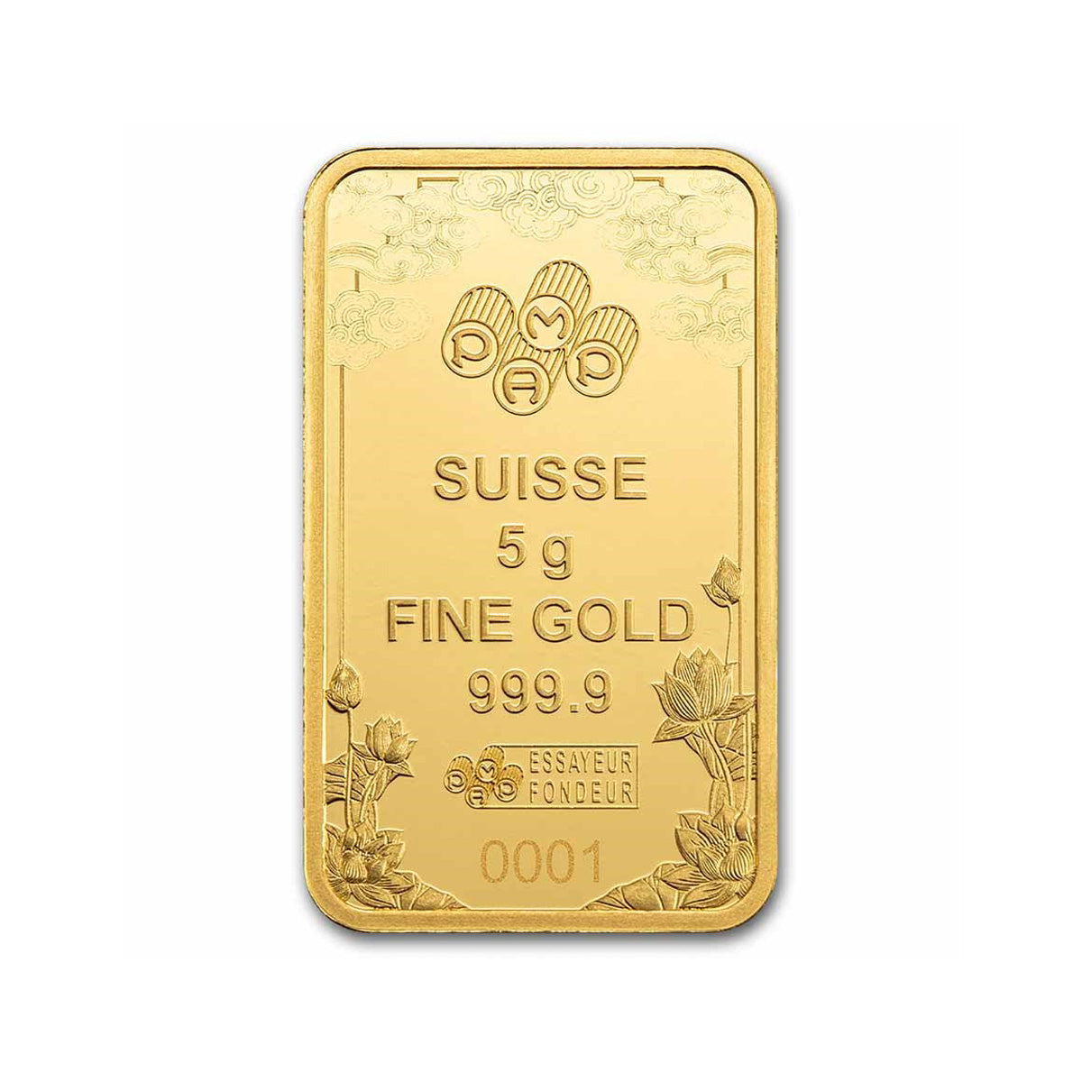PAMP (2025) Good Luck Yellow Dragon 5g .9999 Gold Bar in Card (No Tax)