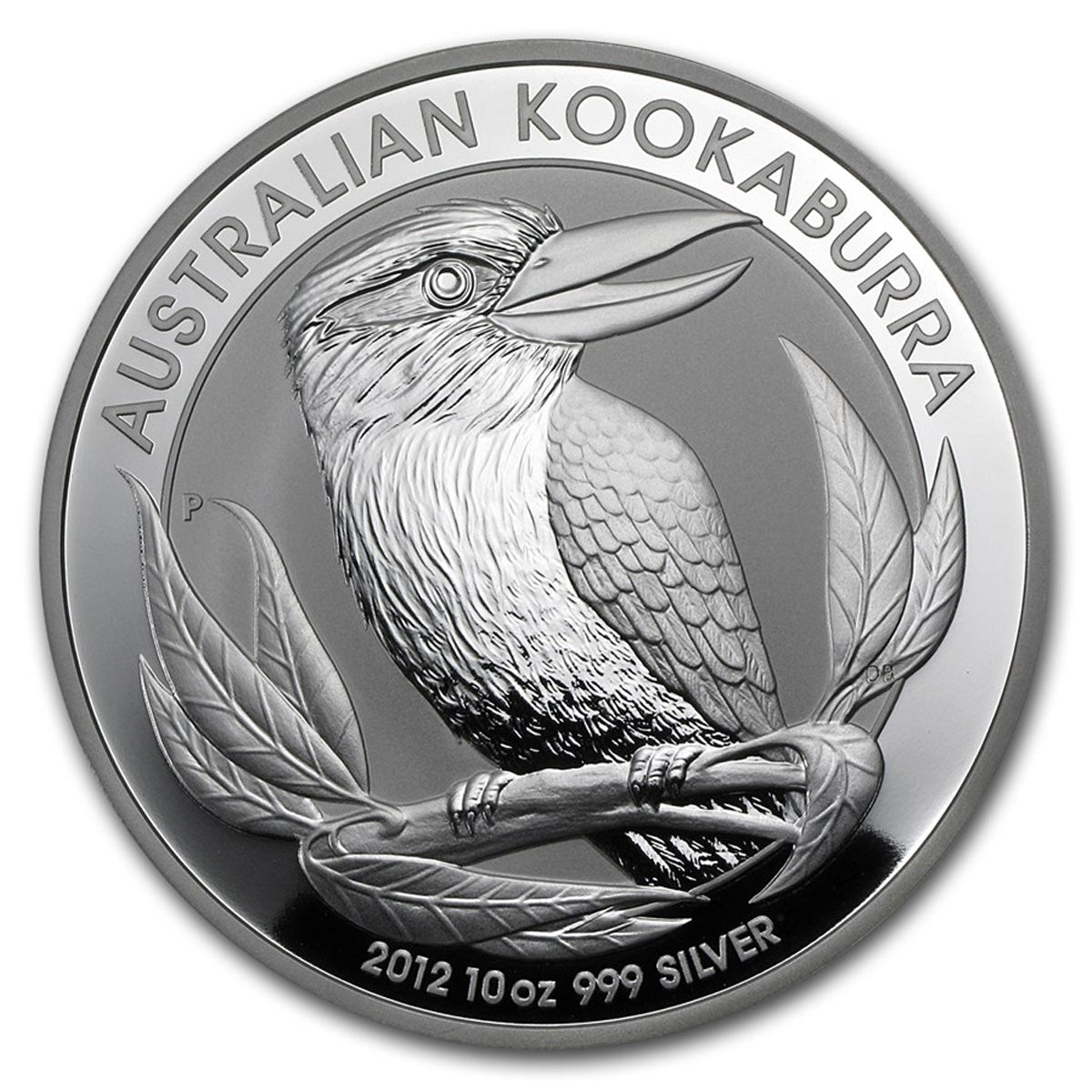 2012 Australia $10 Kookaburra 10oz Silver (No Tax) Hairline Scratches on Cap.