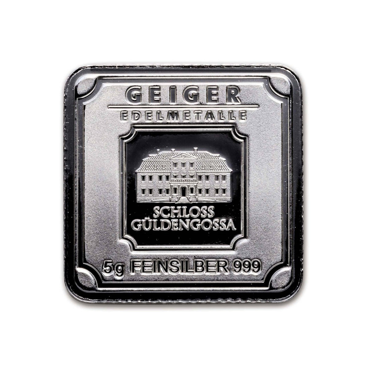Geiger Edelmetalle 5g Silver Bar in Capsule (No Tax) Lightly Toned/Cap. Scuff