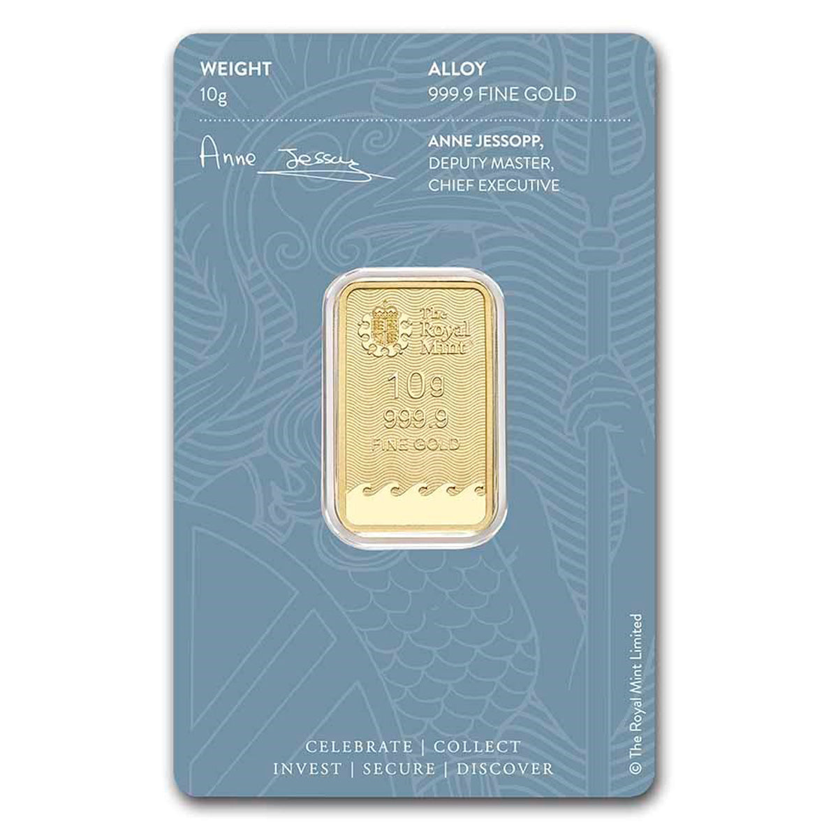 The Royal Mint 10g Britannia .9999 Gold Bar (No Tax) Package Scratched