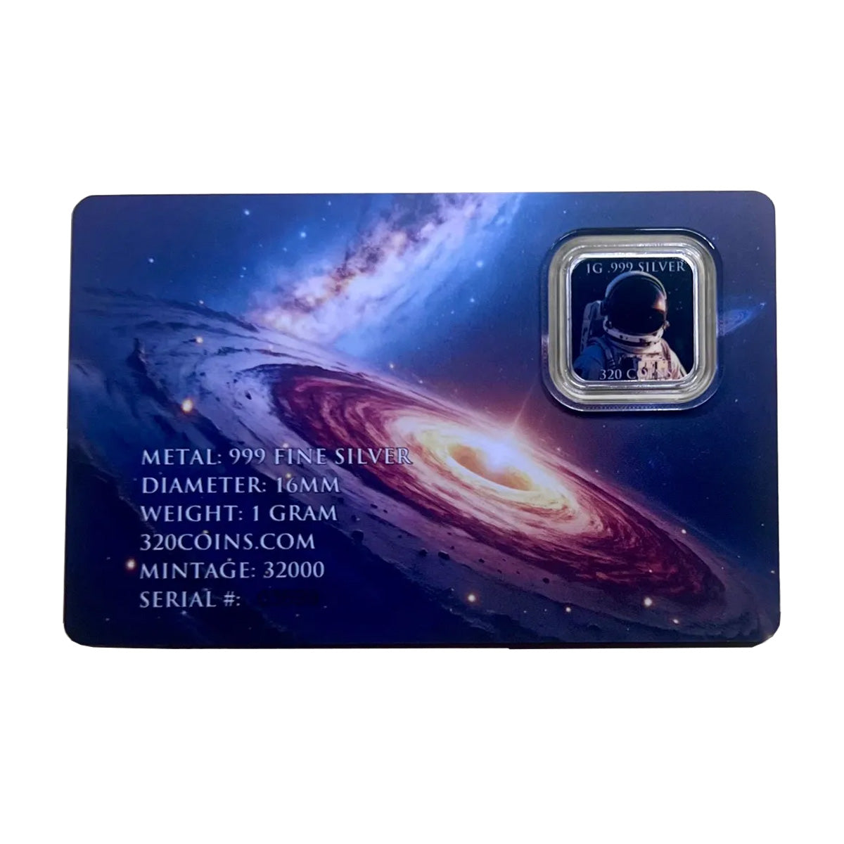 Scuba Diver/Astronaut 1 GRAM .999 Fine Silver Bar in Card (No Tax)