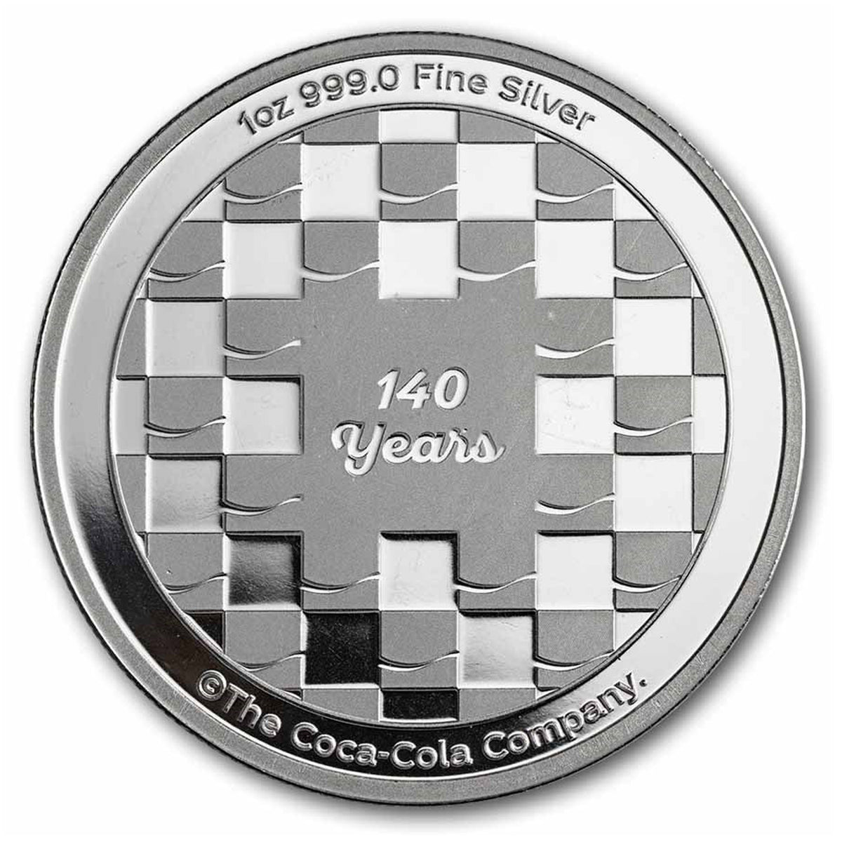 Coca-Cola® Colourized 140 Years Anniversary 1oz Silver Round (No Tax)