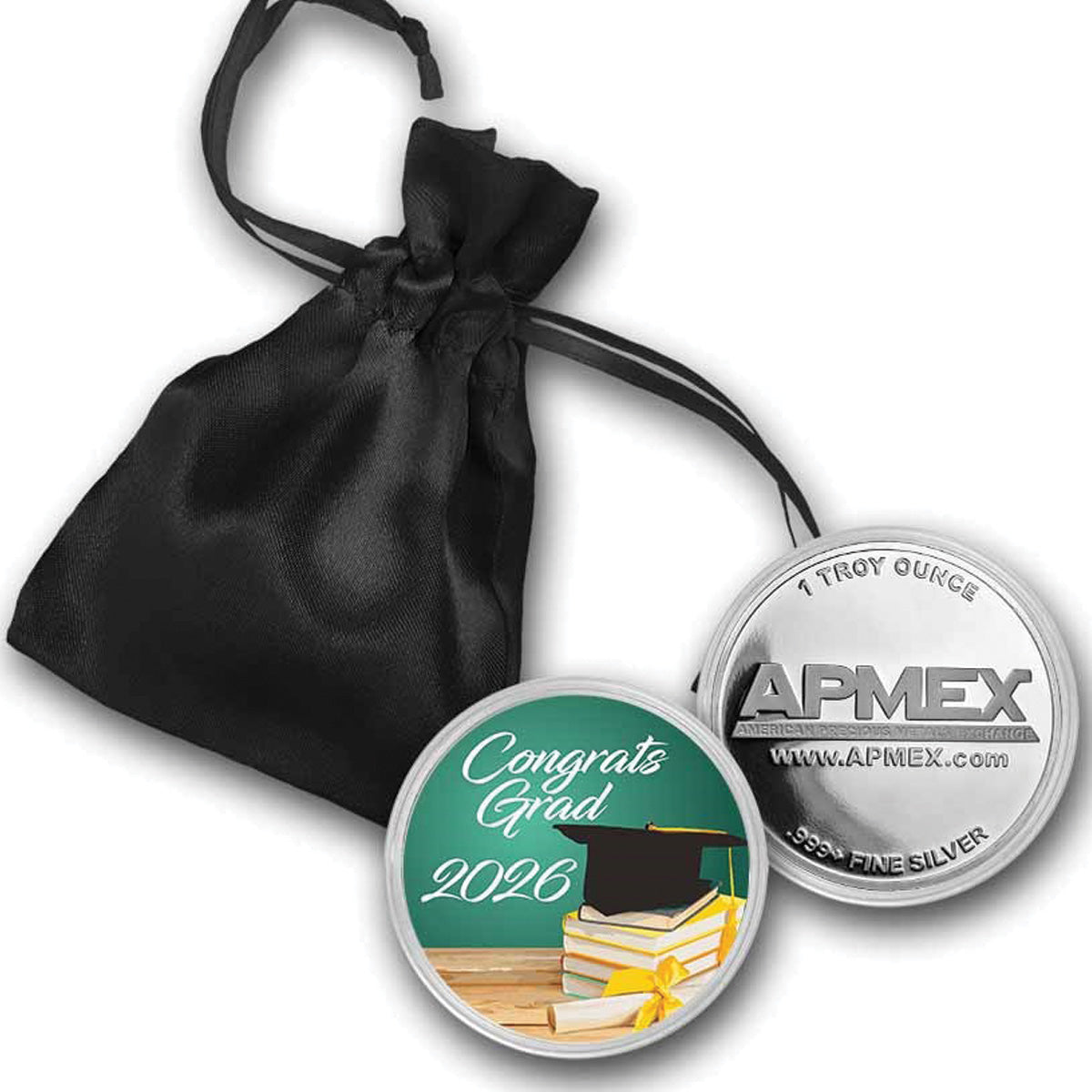 APMEX 2026 Congrats Grad 1oz Silver Graduation Round (No Tax) See Descr.