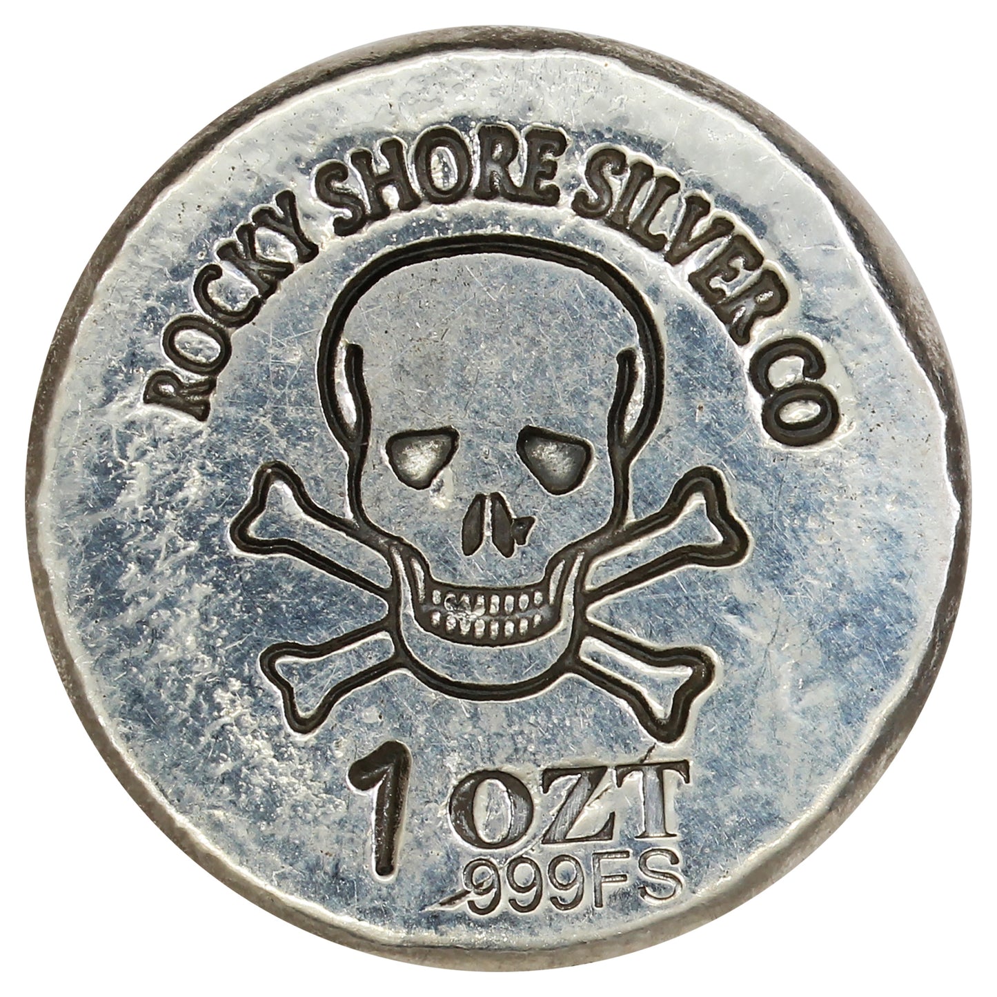 RSSC 1oz Hammered Round w Compass Silver (No Tax) Light Scratches