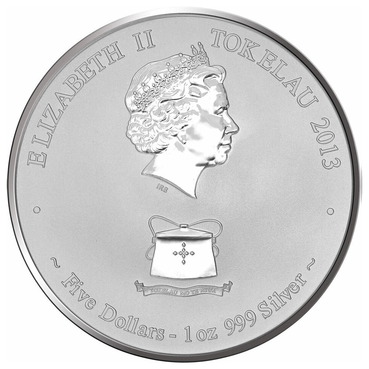 2013 Tokelau $5 Year of the Snake 1oz Silver Reverse Proof (No Tax) Capsule Scr/Scuff