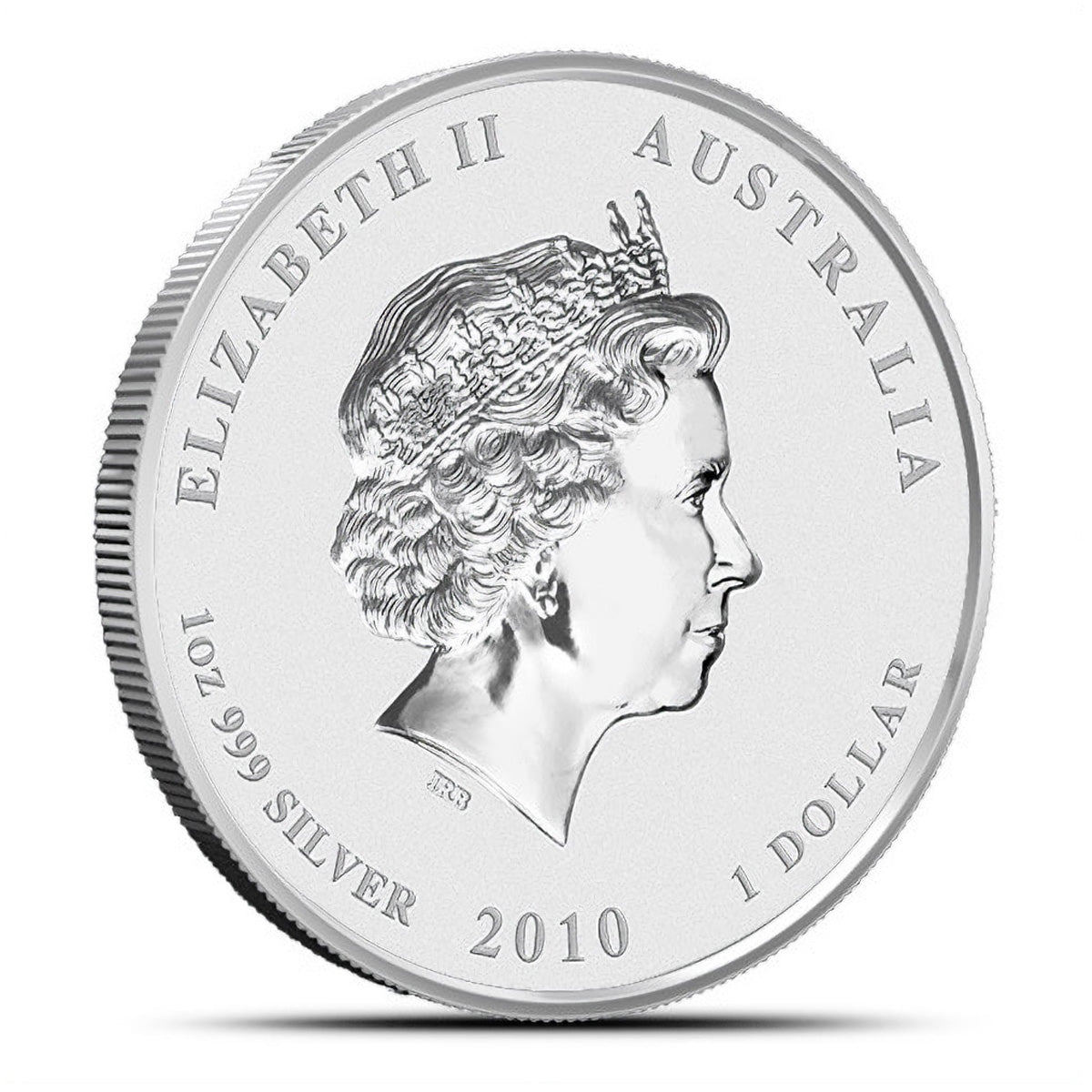 2010 Australia $1 Year of the Tiger 1oz .999 Silver (No Tax) Capsule Scr/Lightly Toned