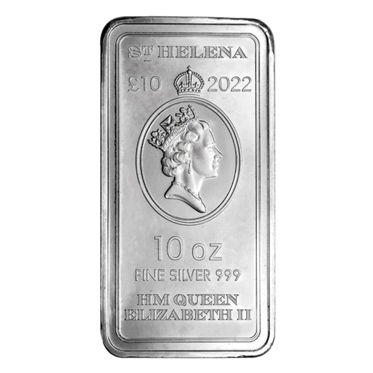 2022 St. Helena £10 Queen's Virtues: Victory 10oz. Silver Bar (No Tax) Flaws