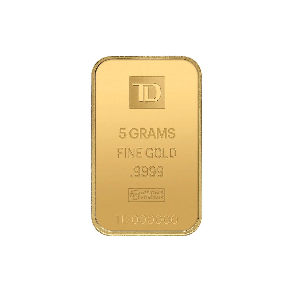 TD Bank 5g .9999 Gold Bar in Black Package (No Tax) - Package Scratched