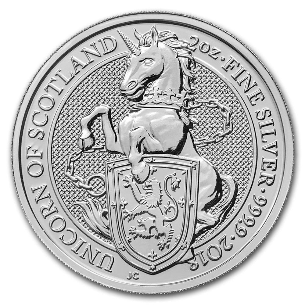 2018 GB 5-Pound Queen's Beasts - The Unicorn 2oz. Silver (No Tax) Rim toning/Scuff