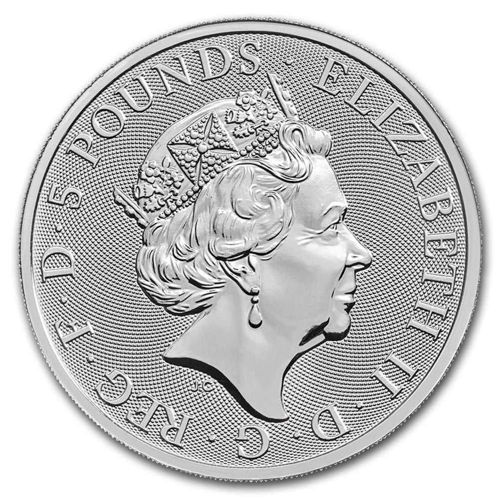2018 GB 5-Pound Queen's Beasts - The Unicorn 2oz. Silver (No Tax) Rim toning/Scuff