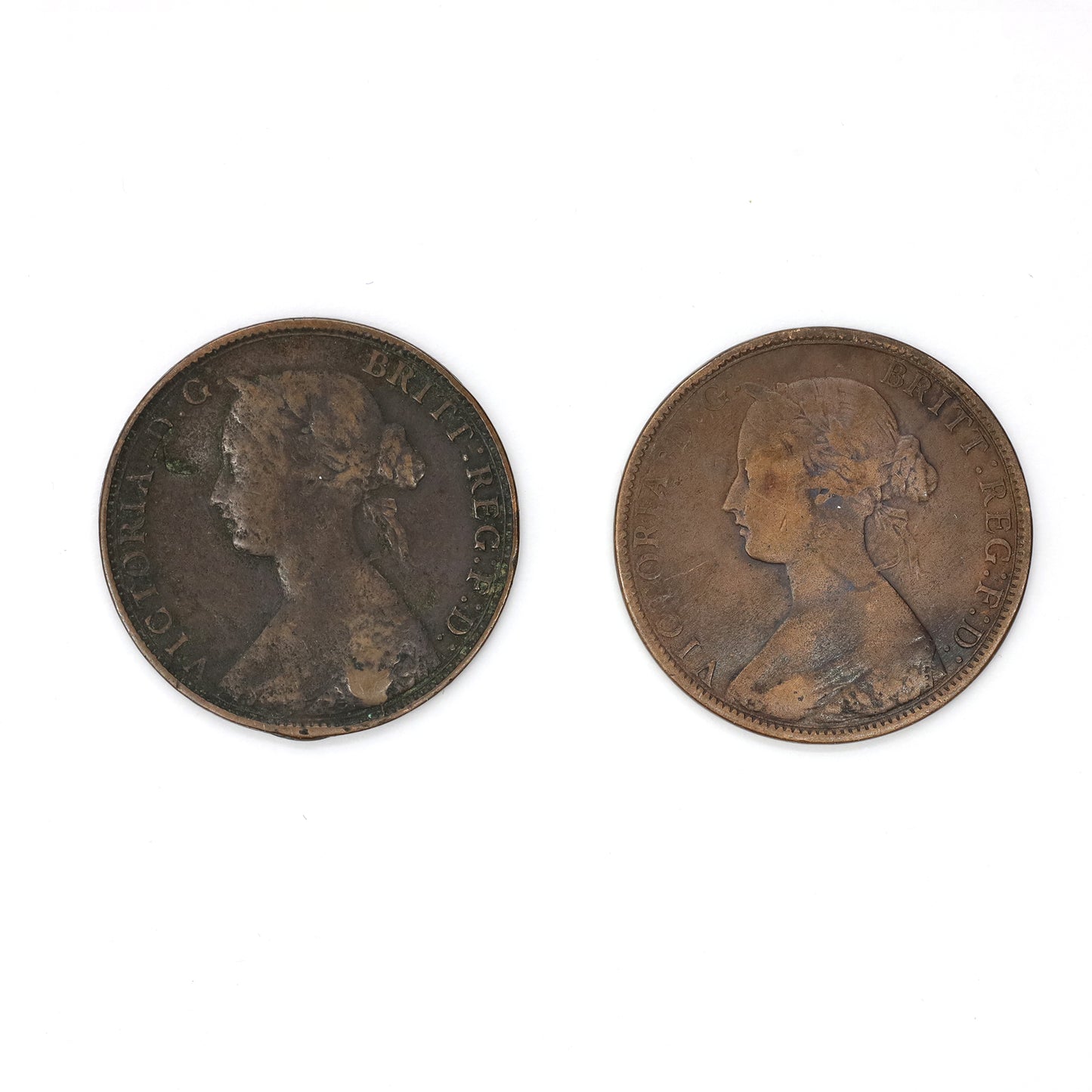 Pair of 1864 New Brunswick Short 6 & Tall 6 1 Cents, Fine (F12), 2Pcs (Impaired)