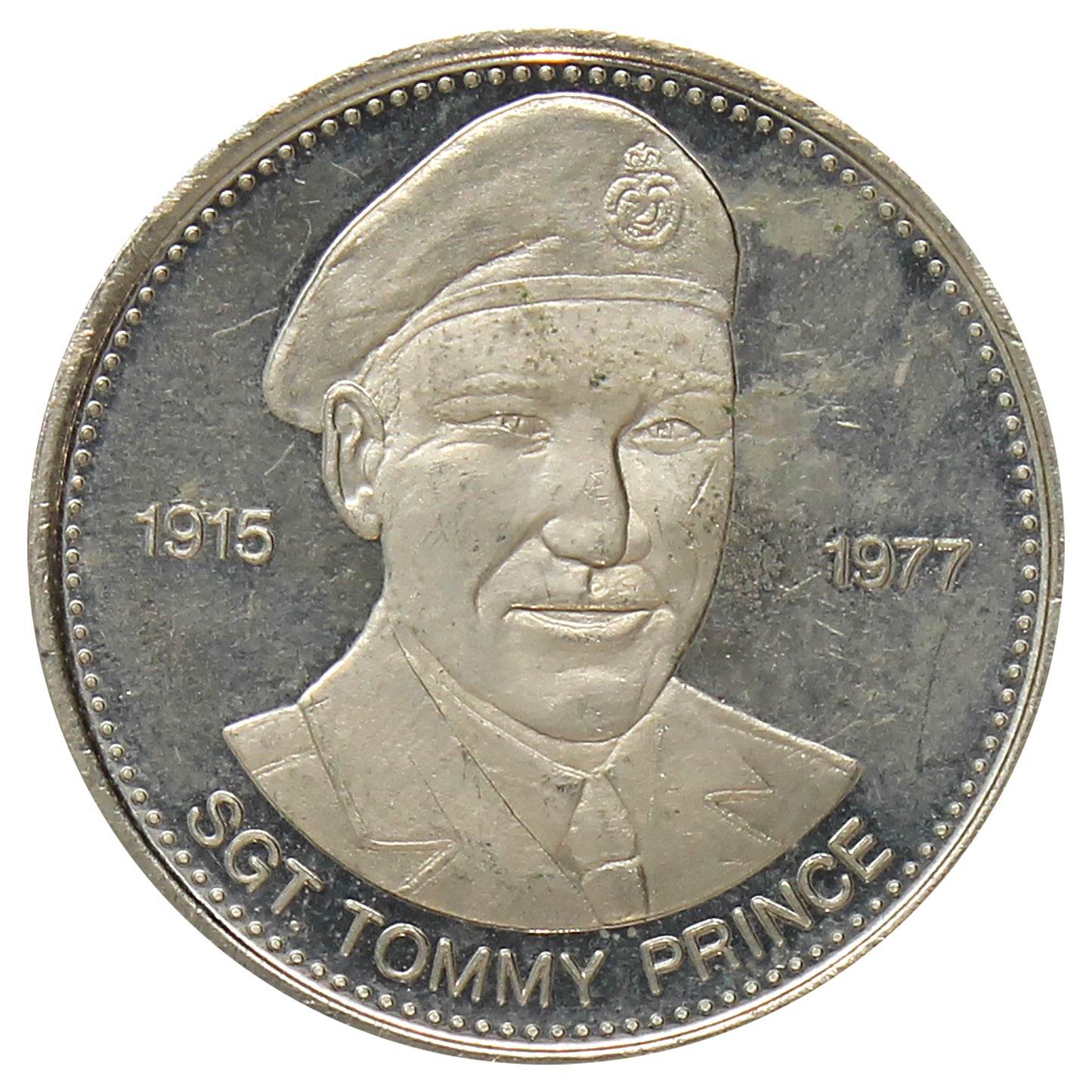 1978 Winnipeg Ojibway - Red River Indian Dollar Token: Sgt. Tommy Prince