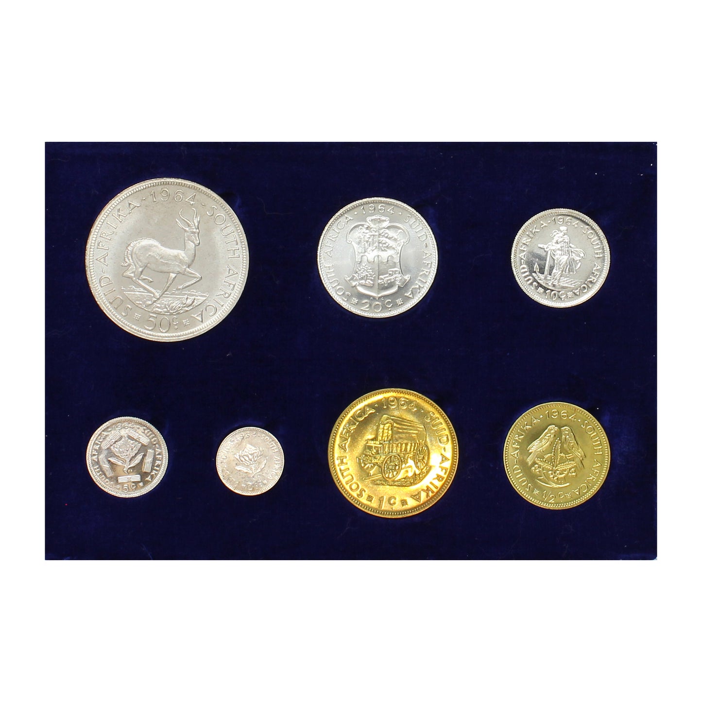 South Africa 1963 7-coin Proof Set (Light issues)