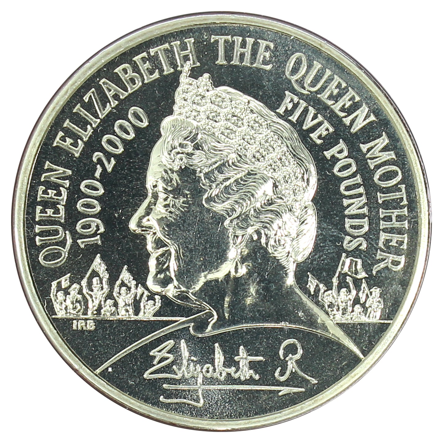 Great Britain 2000 5 Pounds The Queen Mother Centenary Crown in Folder (Folder wear)