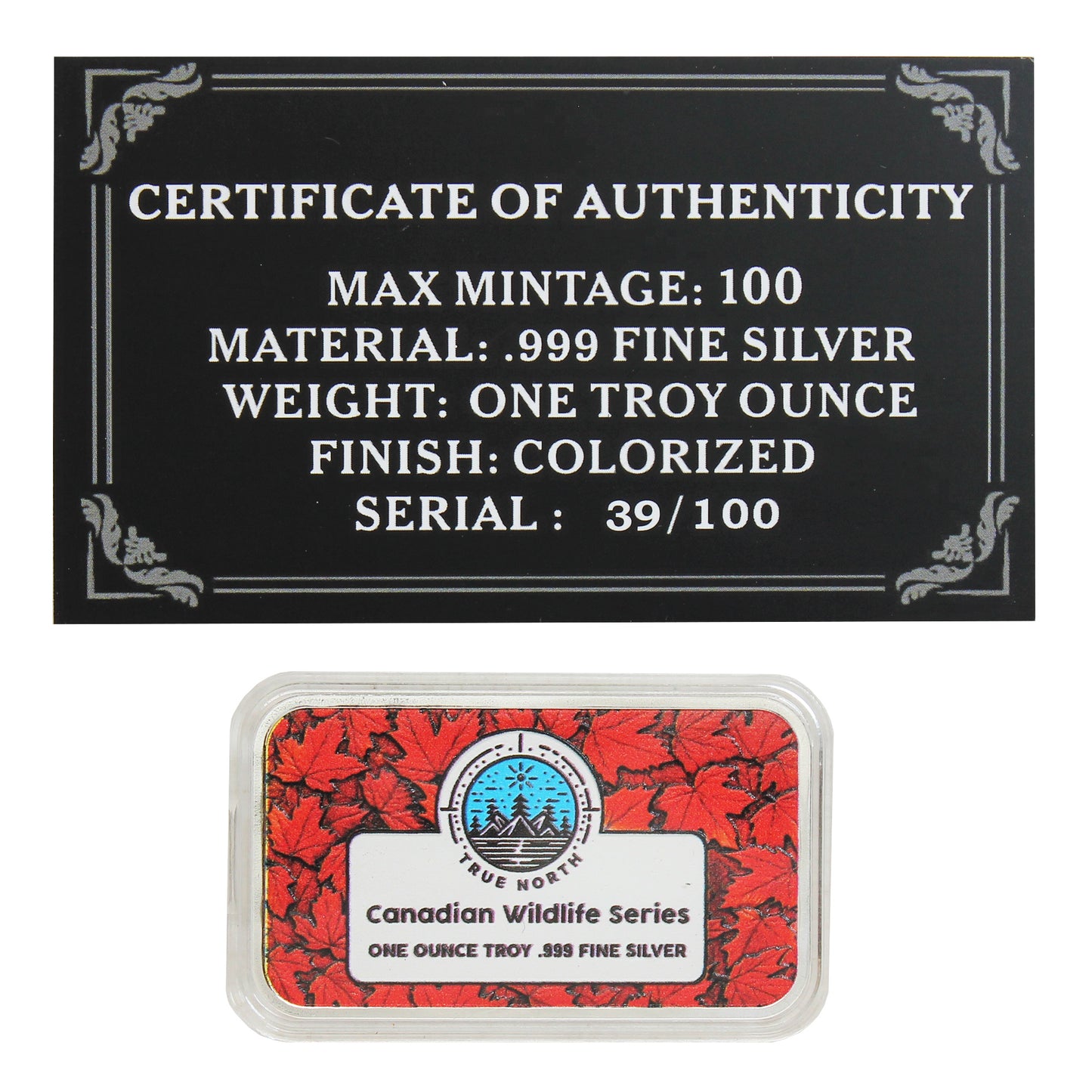 Canadian Wildlife: Cougar Colourized 1oz Silver Bar w COA (No Tax)