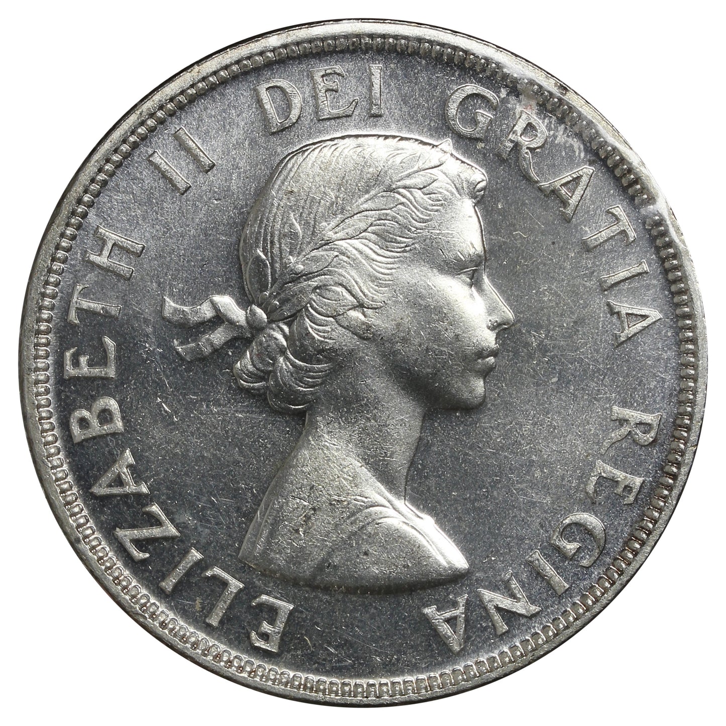 1955 Canada Dollar UNC+ (MS62) Scratched, marks, or impaired
