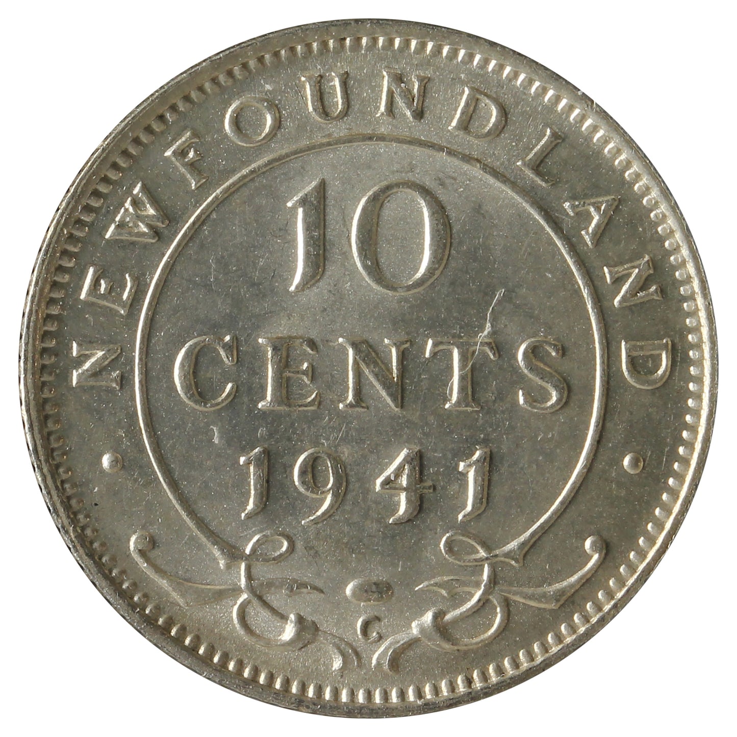 1941C Newfoundland 10-cents UNC+ (MS-62)