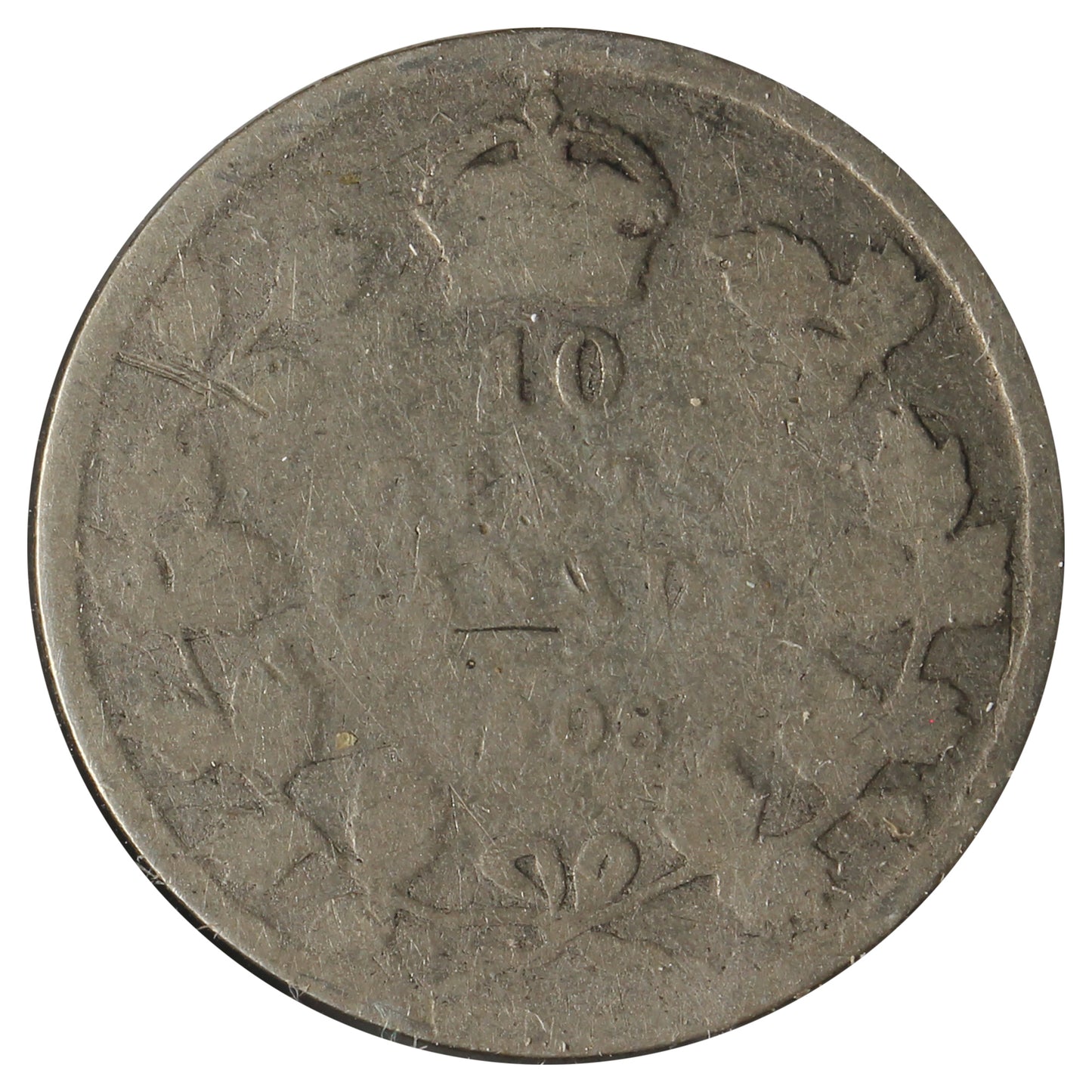 1908 Canada 10-cents Filler (Scratched, Cleaned, or Impaired)