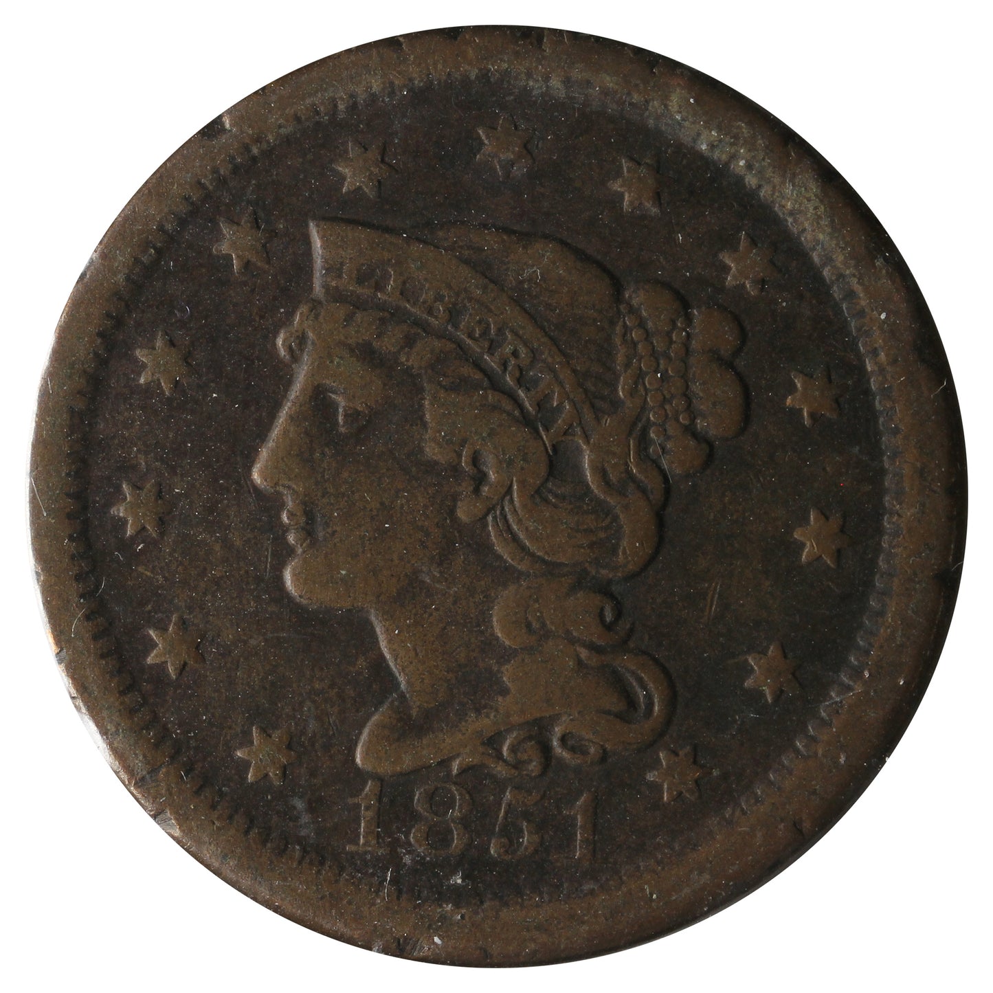 1851 USA Cent Very Fine (VF20) Impaired