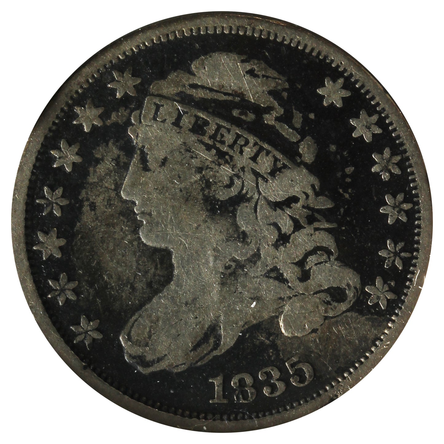 1835 USA Dime VG-F (VG10) Impaired