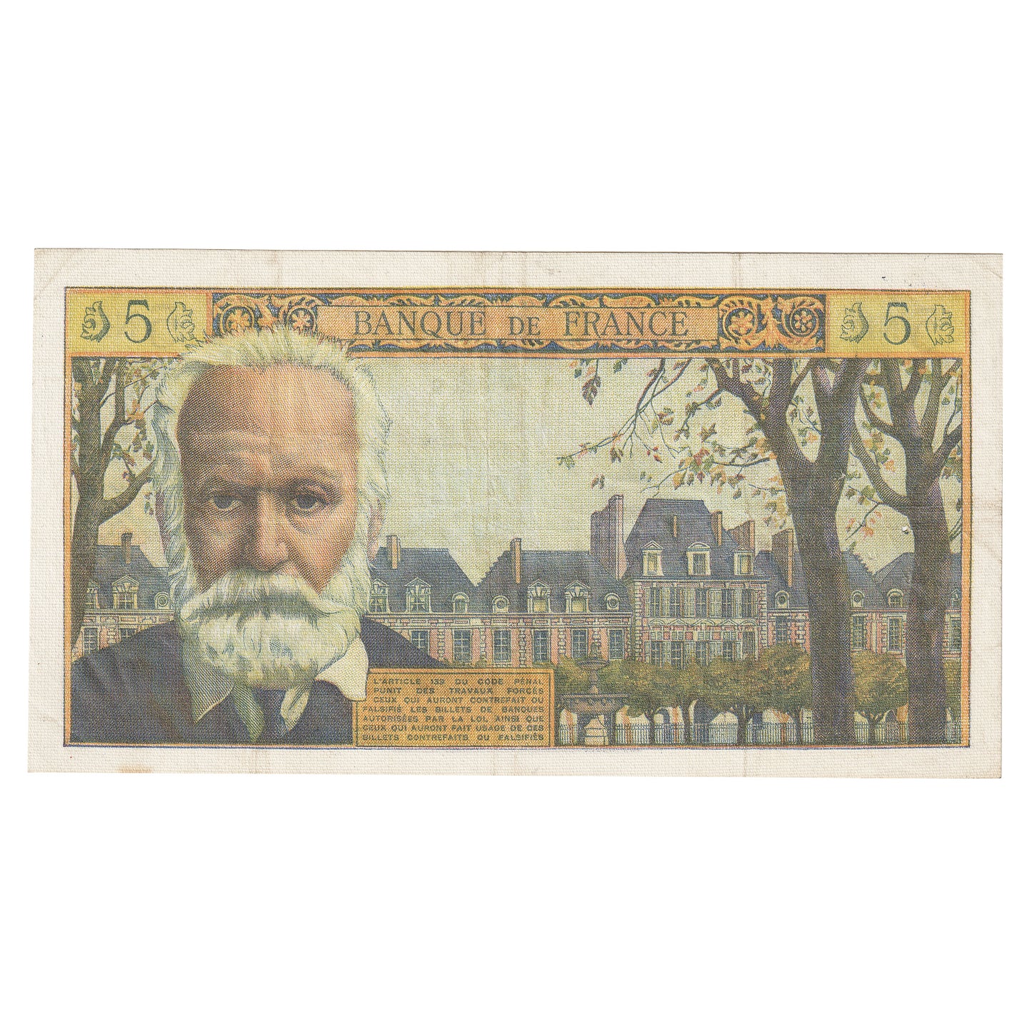 France 1960 5 Nouveaux Francs Note, Pick #141a, VF (Holes)