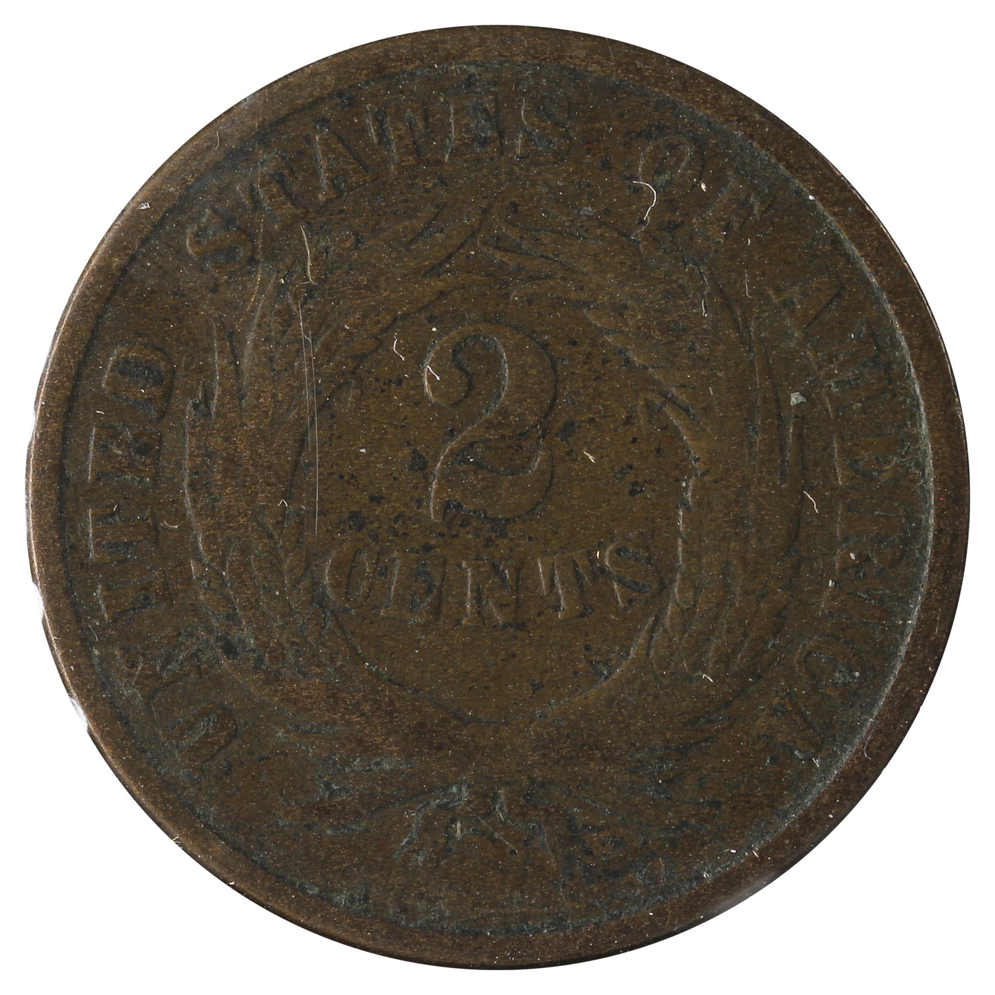 1865 USA 2 Cents Very Good (VG8) Impaired