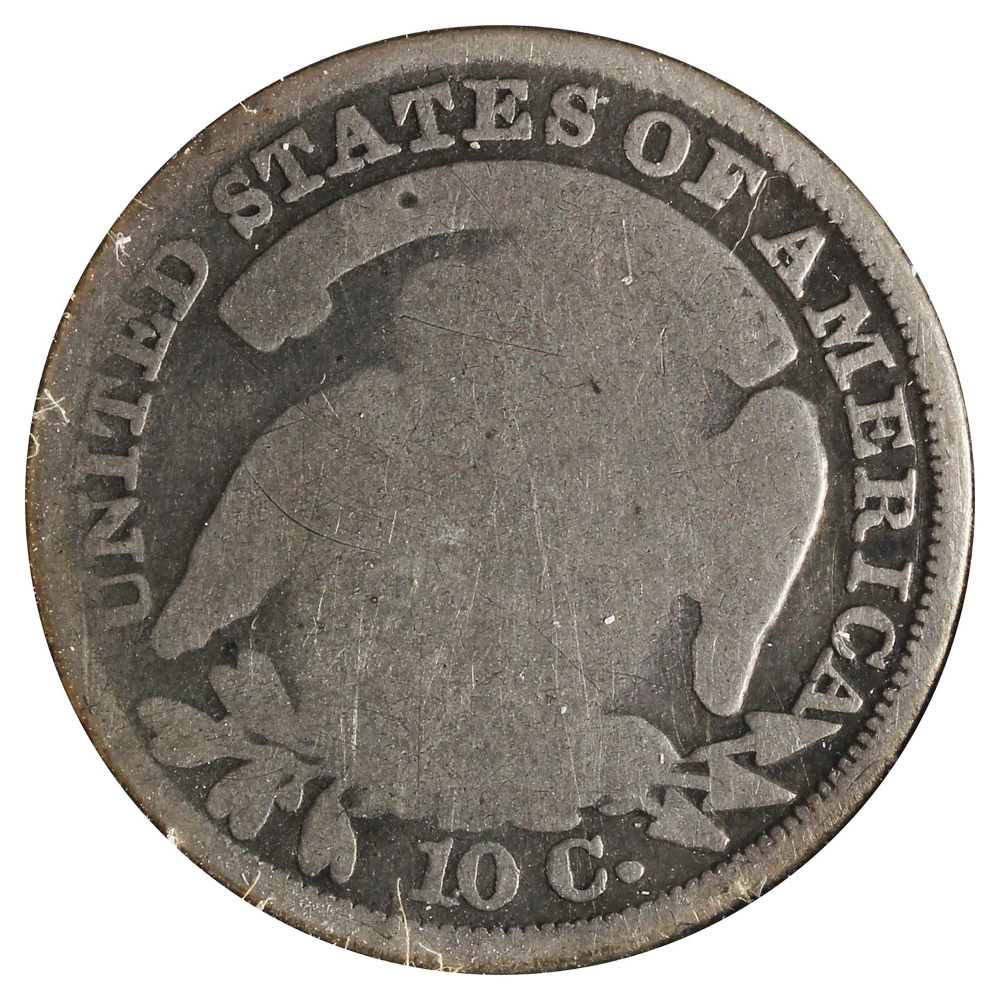 1834 Large 4 USA Dime G-VG (G6) Impaired